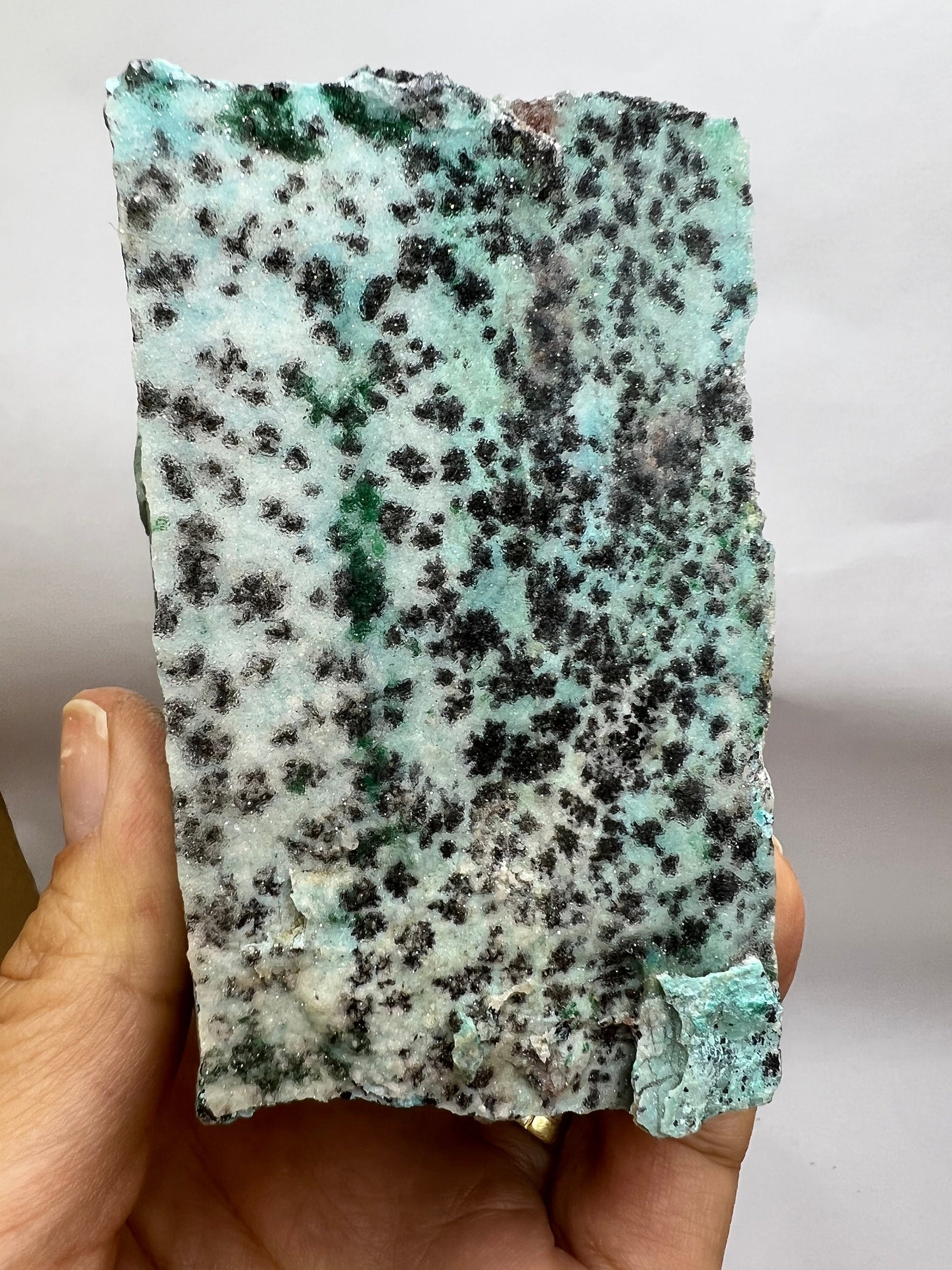 Wow!!!Druzy Blue Chrysocolla with Dendritic Malachite and Manganese Specimen