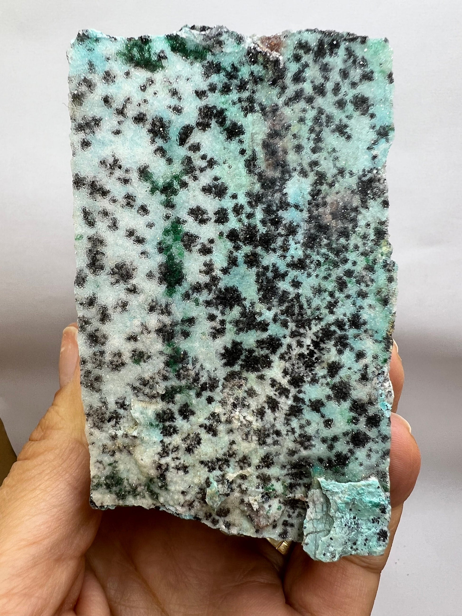 Wow!!!Druzy Blue Chrysocolla with Dendritic Malachite and Manganese Specimen