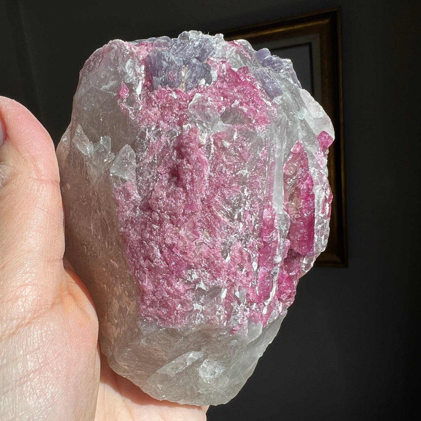 Special Combination! Tourmaline with Lepidolite on Quartz Specimen