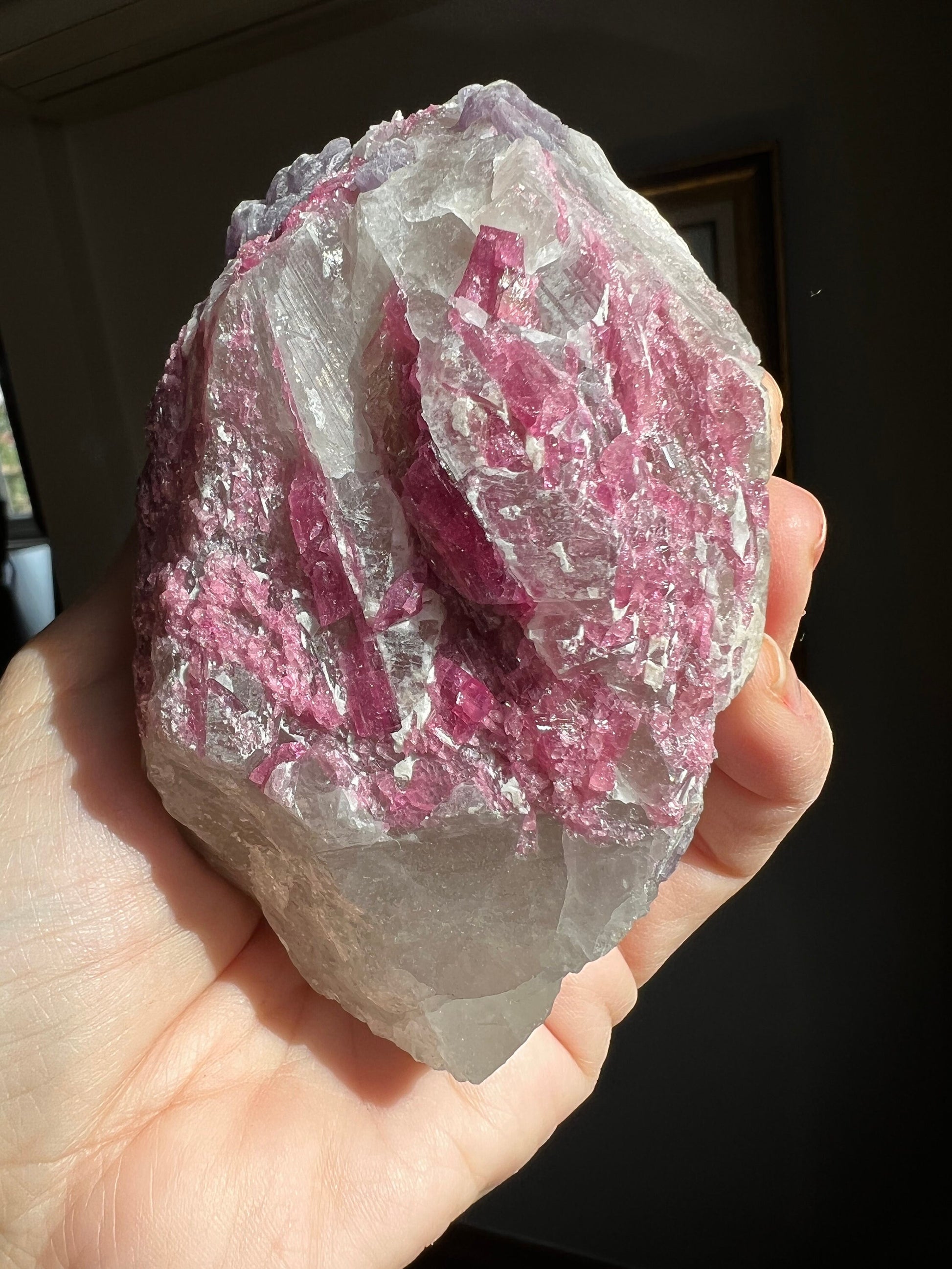 Special Combination! Tourmaline with Lepidolite on Quartz Specimen