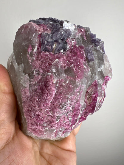 Special Combination! Tourmaline with Lepidolite on Quartz Specimen