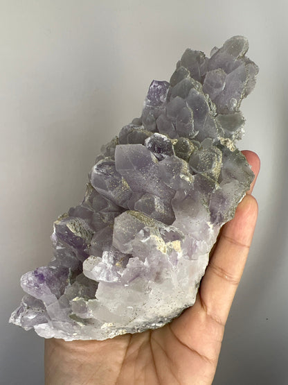 Fantastic Piece!Icy Phantom Amethyst with Green Chlorite Quartz with Golden Galena