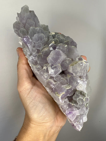 Fantastic Piece!Icy Phantom Amethyst with Green Chlorite Quartz with Golden Galena