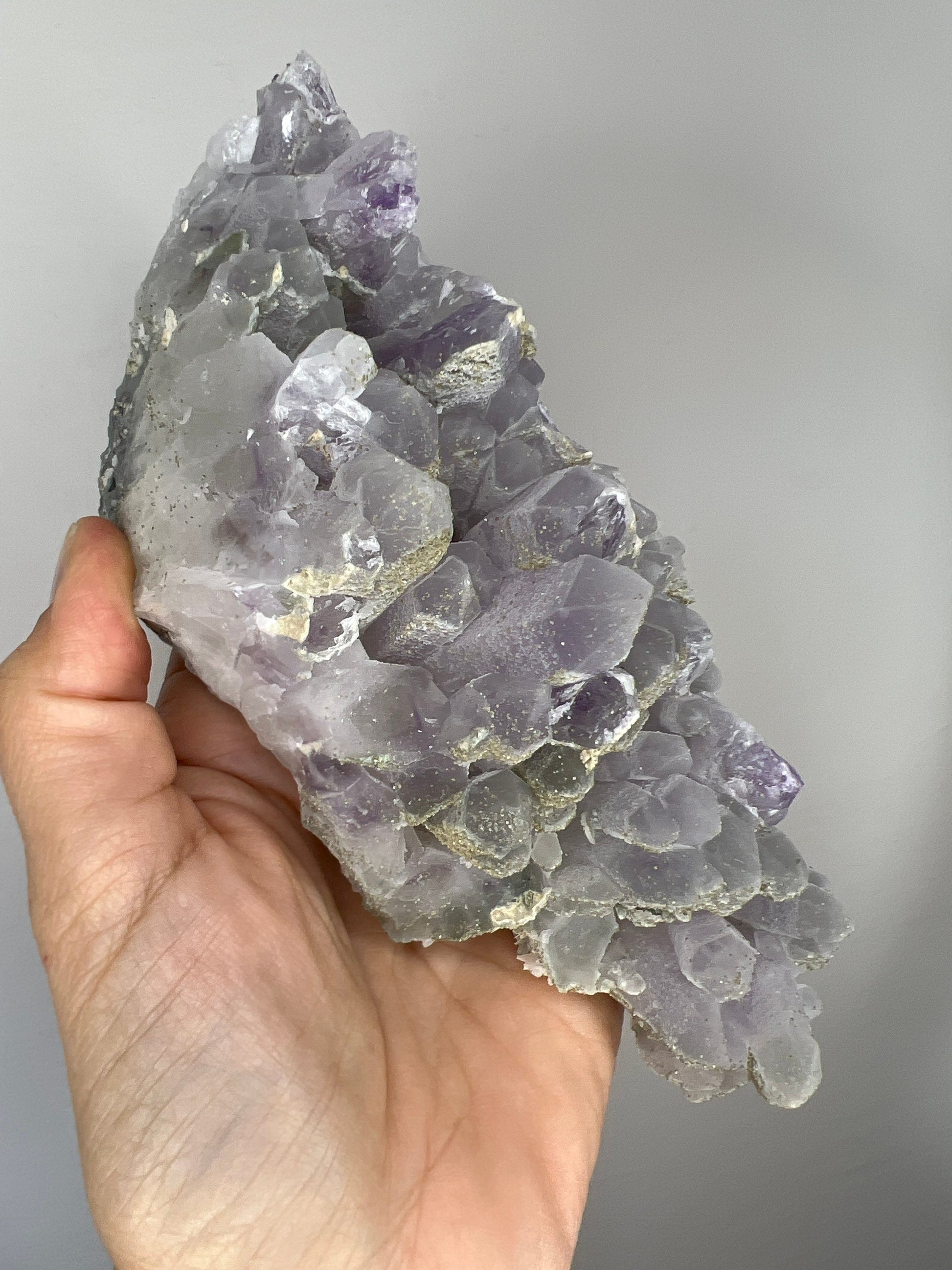 Fantastic Piece!Icy Phantom Amethyst with Green Chlorite Quartz with Golden Galena