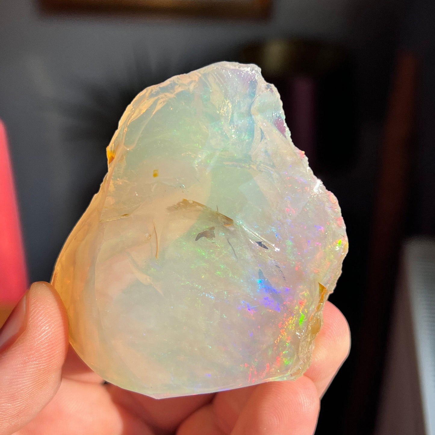 Amazing Rainbow Colors in Ethiopian Opal Rough, Natural Opal Rough