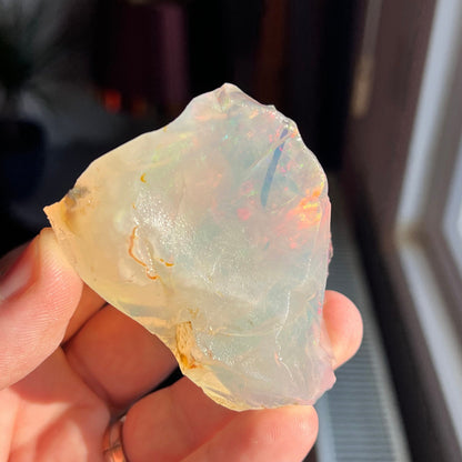 Amazing Rainbow Colors in Ethiopian Opal Rough, Natural Opal Rough