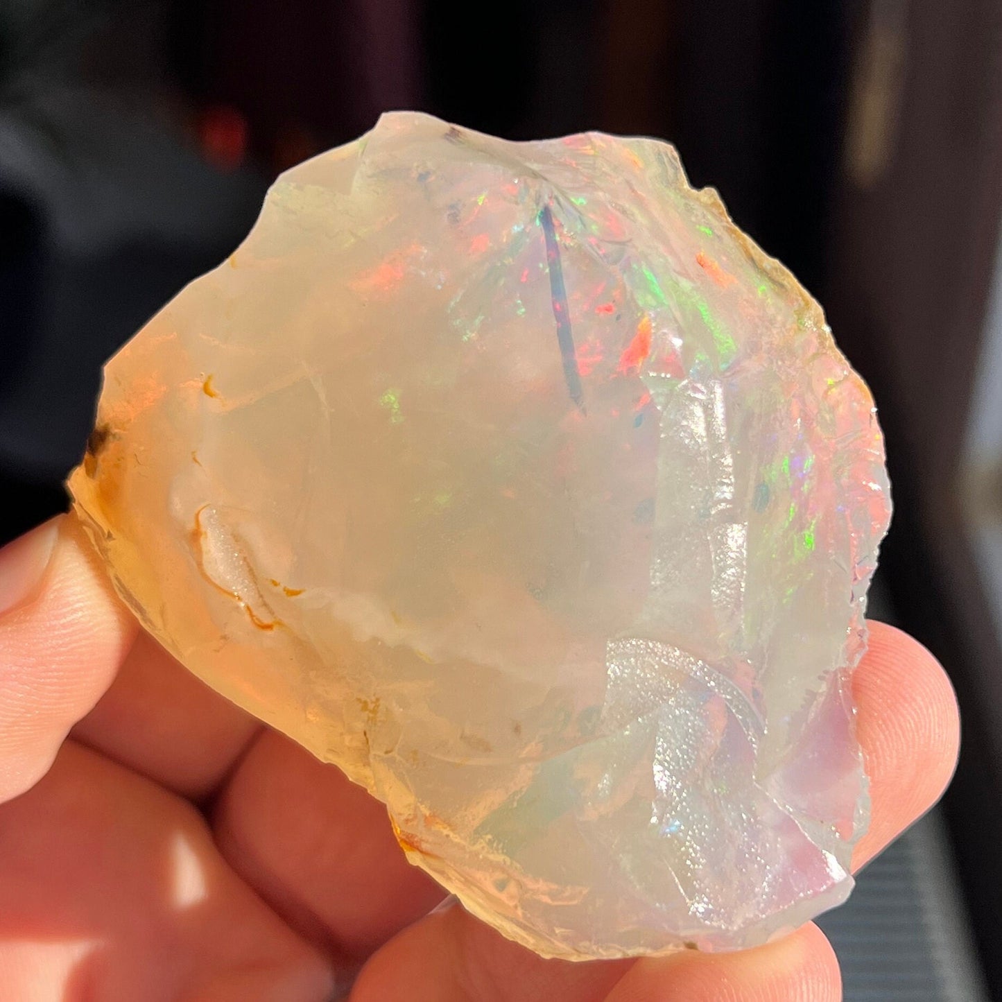 Amazing Rainbow Colors in Ethiopian Opal Rough, Natural Opal Rough