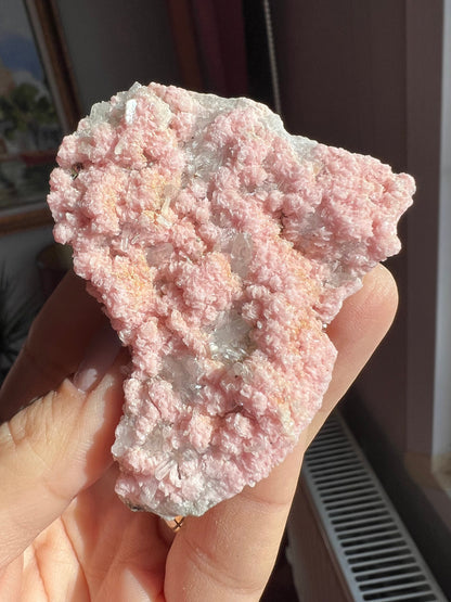 Old Stock! Pink Rhodochrosite with Quartz Mineral Specimen