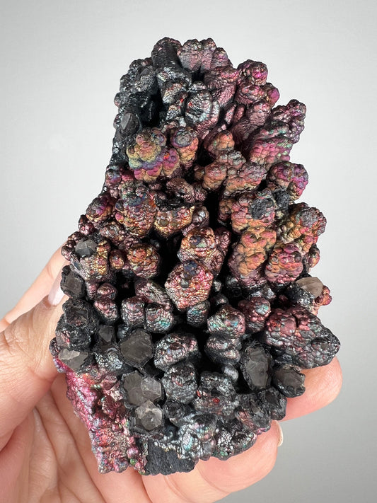 Rare! New Find, Iridescent Colorful Goethite (Turgite) with Quartz Specimen, Amazing Rainbow Colors