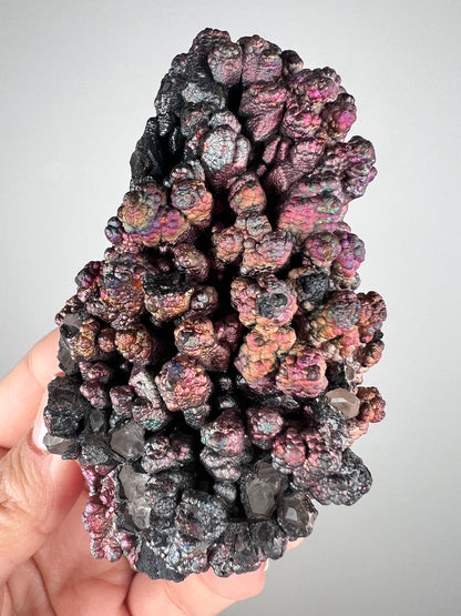 Rare! New Find, Iridescent Colorful Goethite (Turgite) with Quartz Specimen, Amazing Rainbow Colors