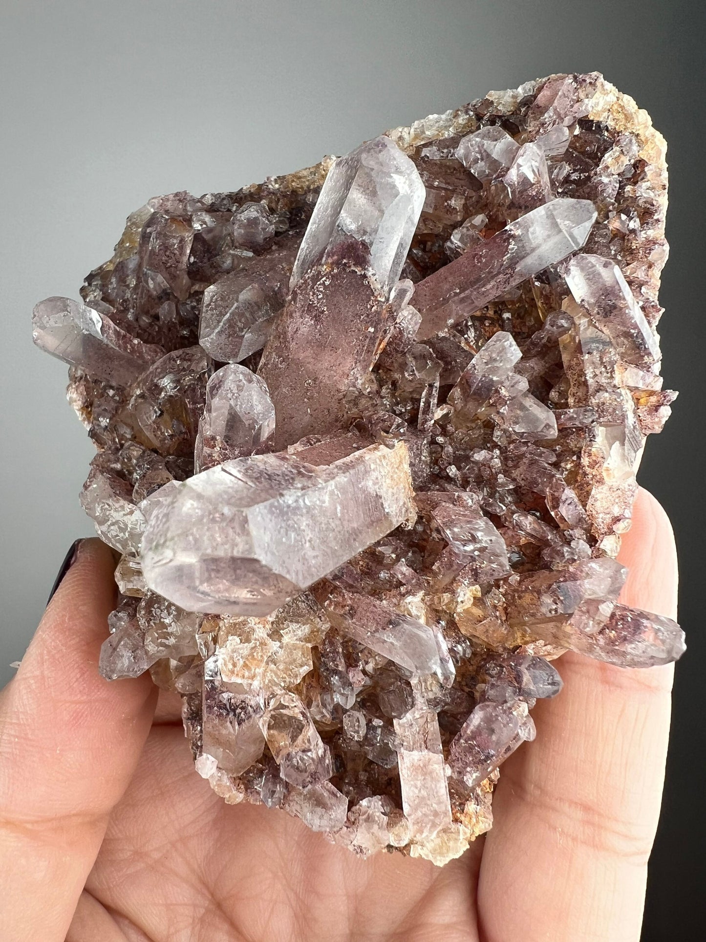 New Arrival!Sunset Phantom Quartz Cluster