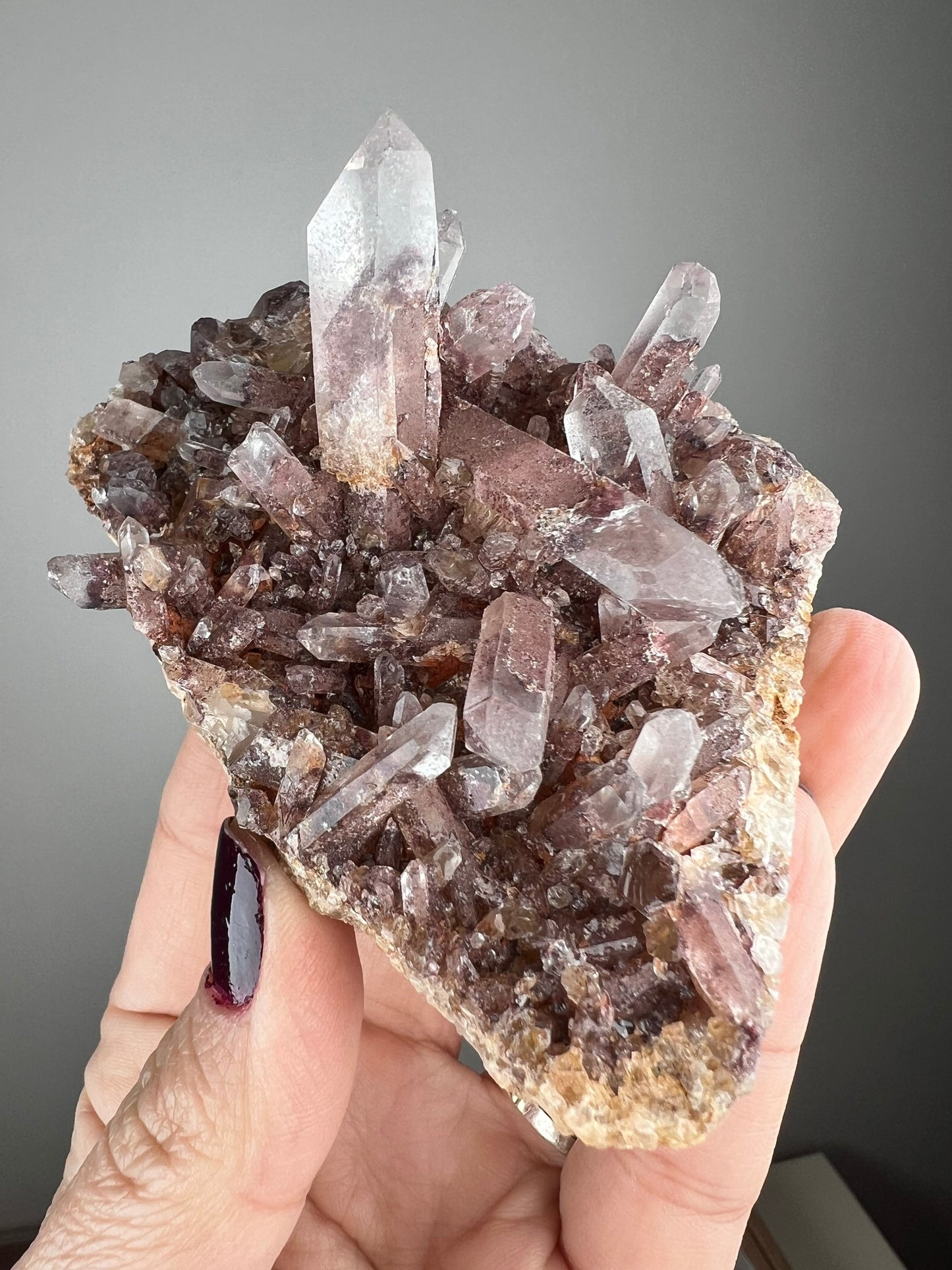 New Arrival!Sunset Phantom Quartz Cluster