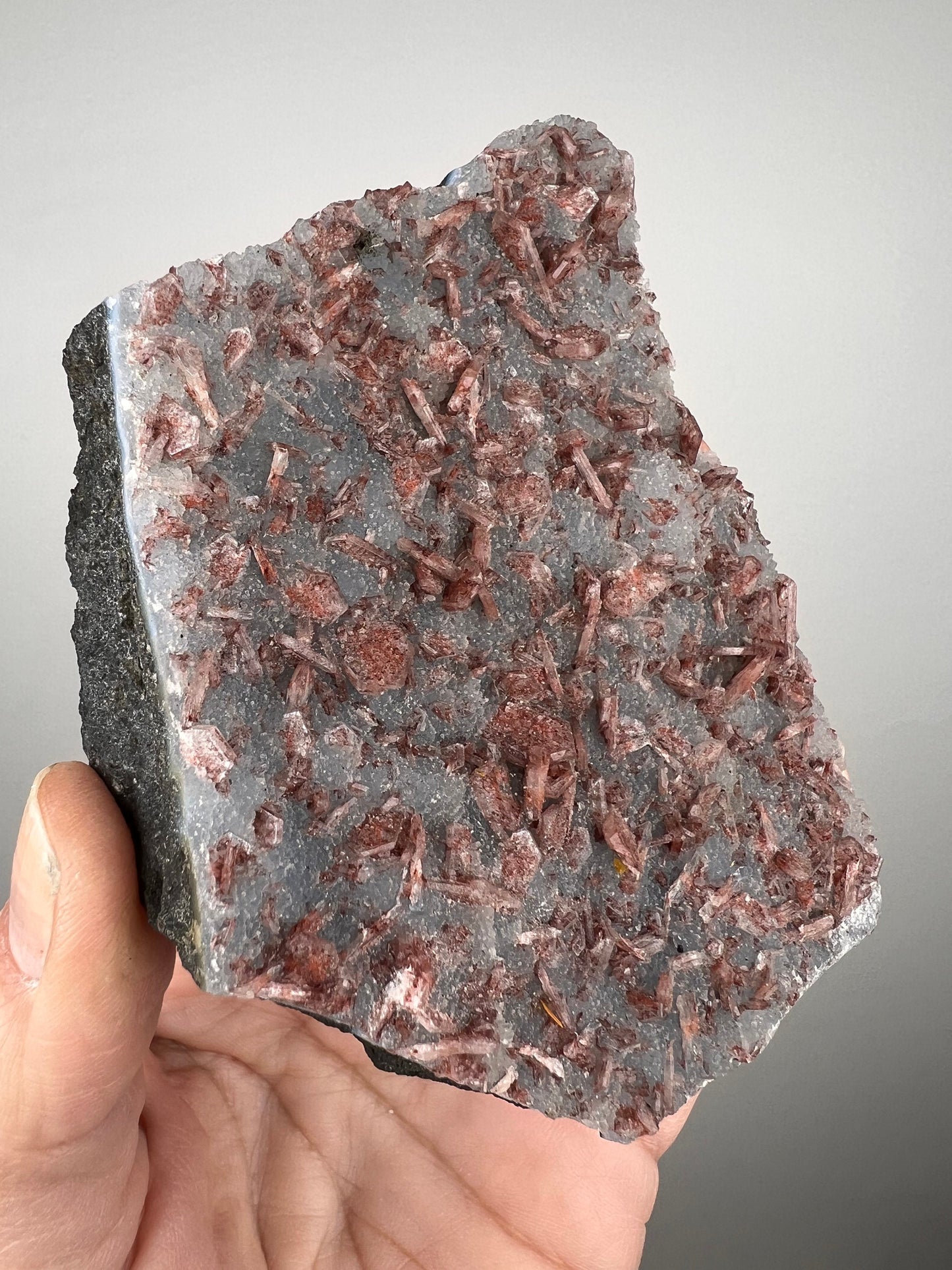 NEW!!!Red Heulandite on Blue Chalcedony Specimen