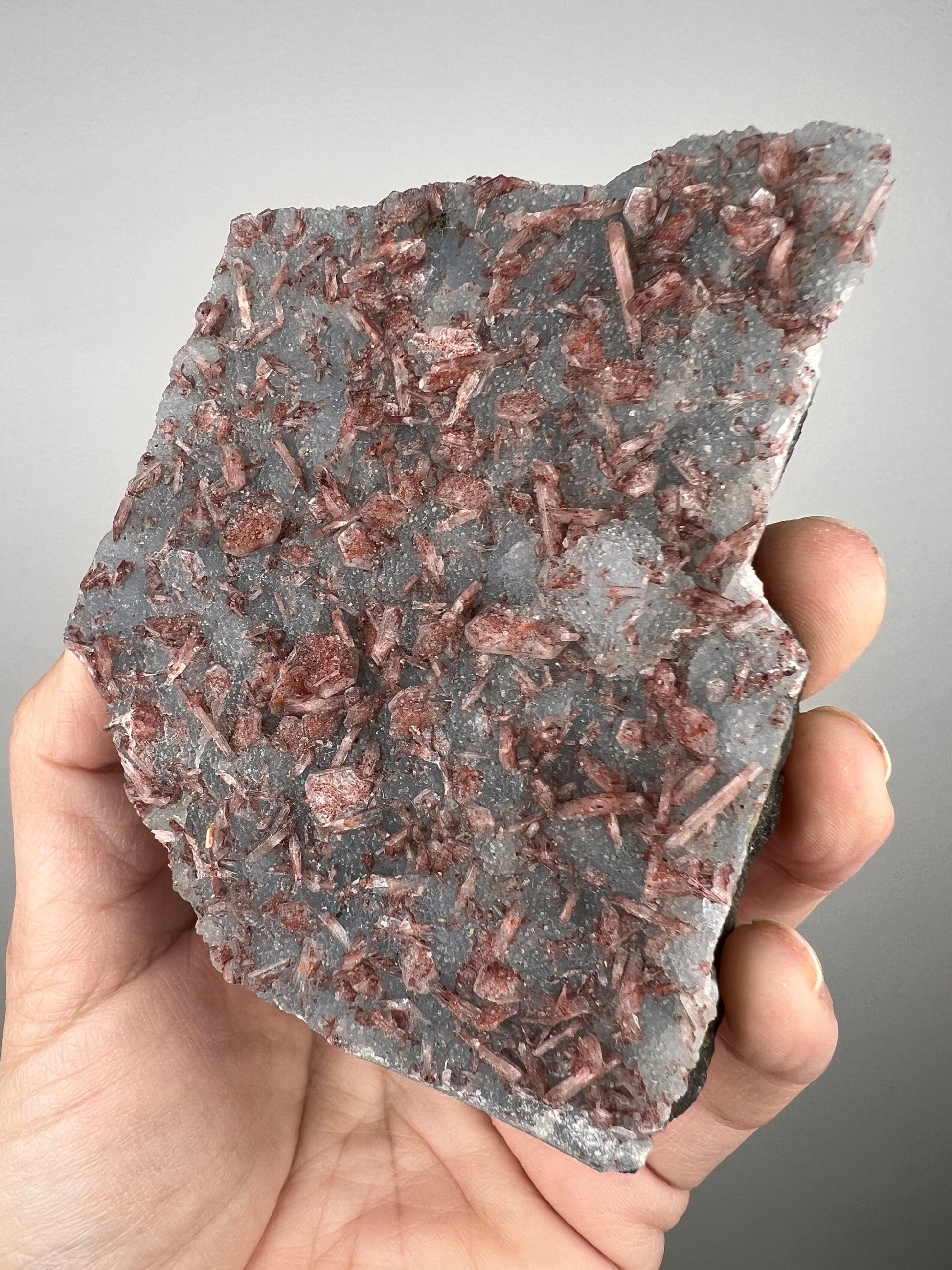 NEW!!!Red Heulandite on Blue Chalcedony Specimen