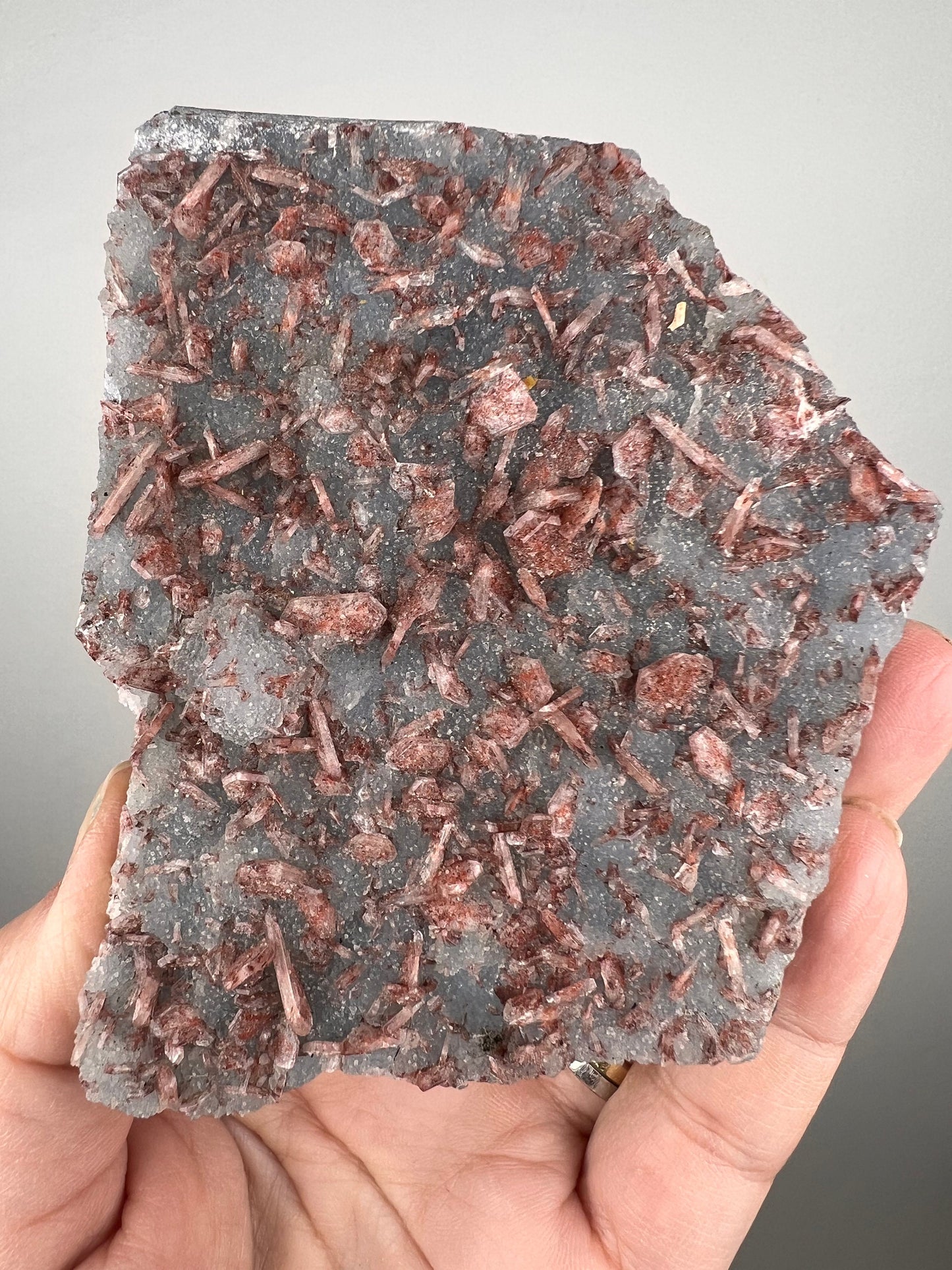 NEW!!!Red Heulandite on Blue Chalcedony Specimen