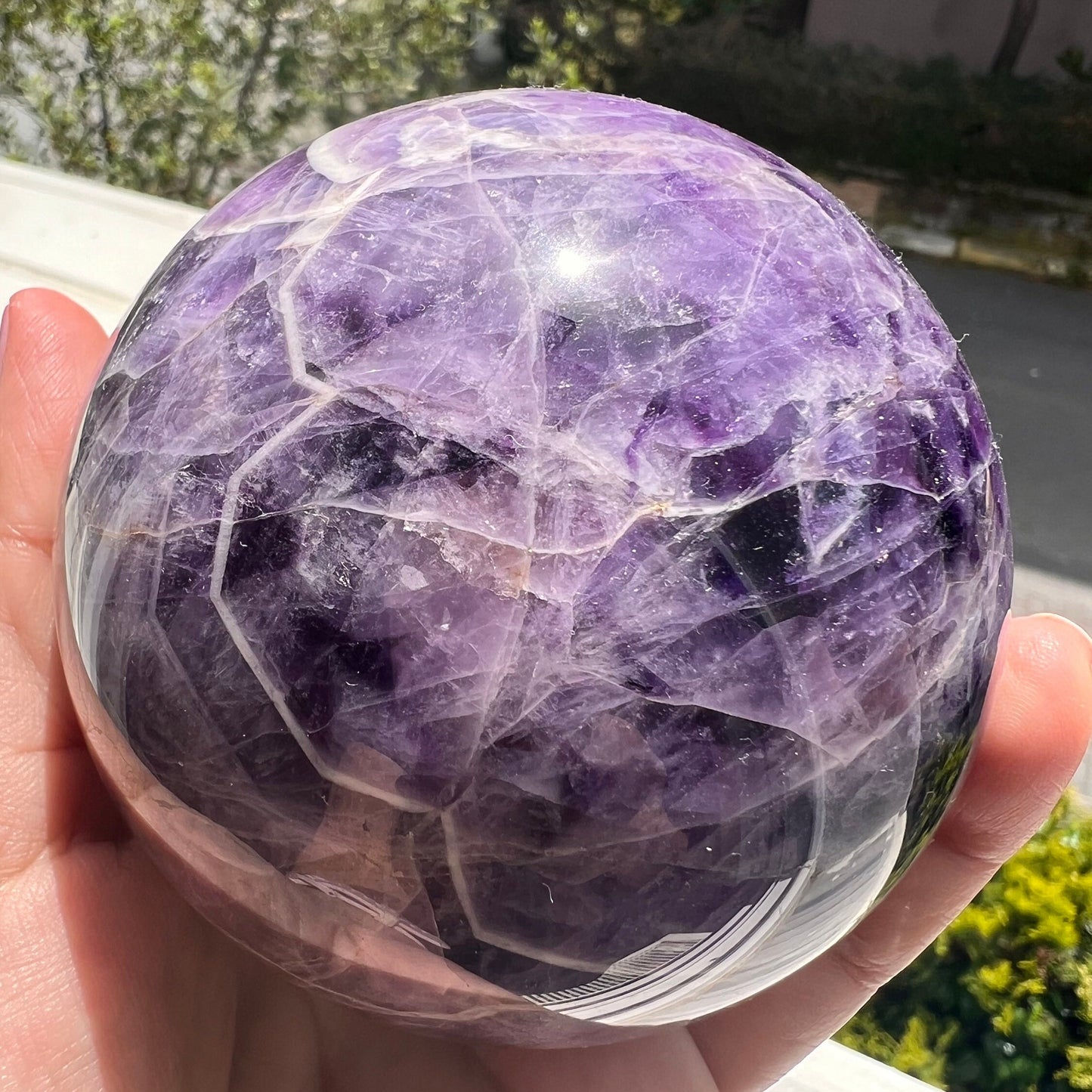 Chevron Amethyst Sphere- 87 mm