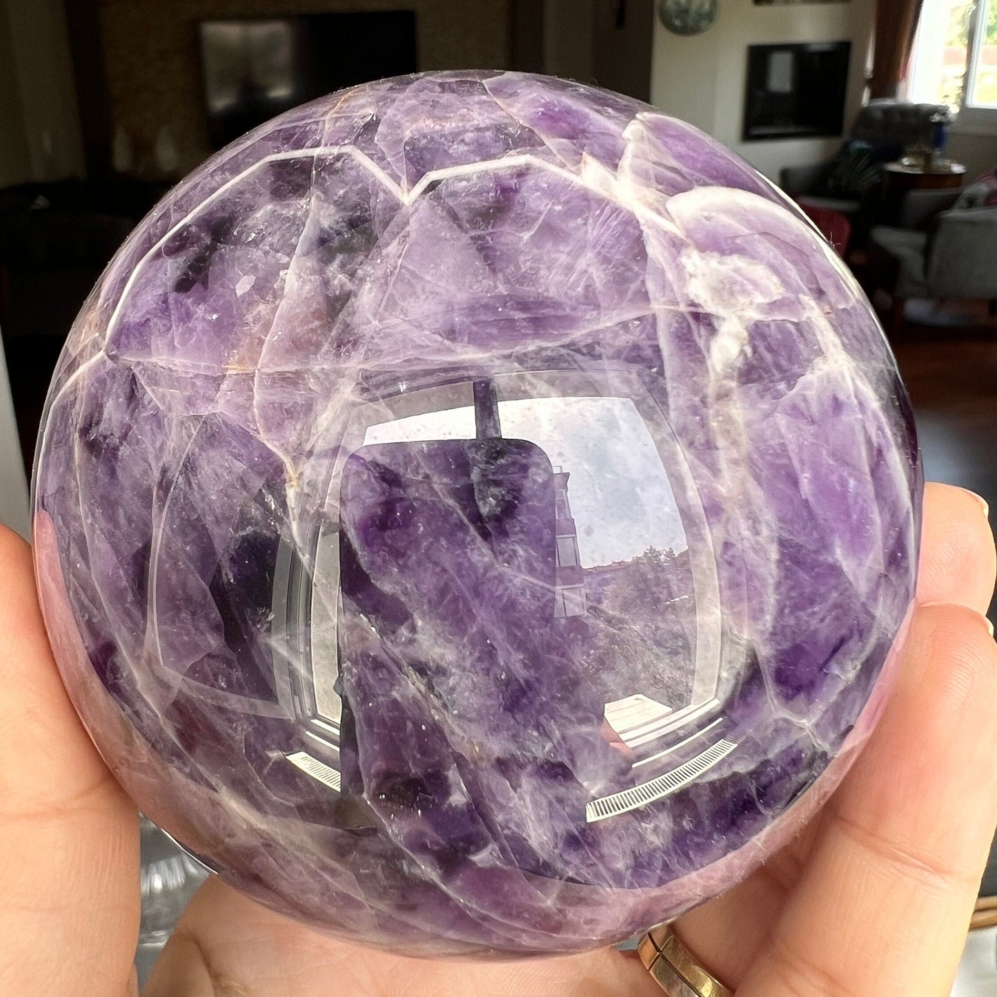 Chevron Amethyst Sphere- 87 mm