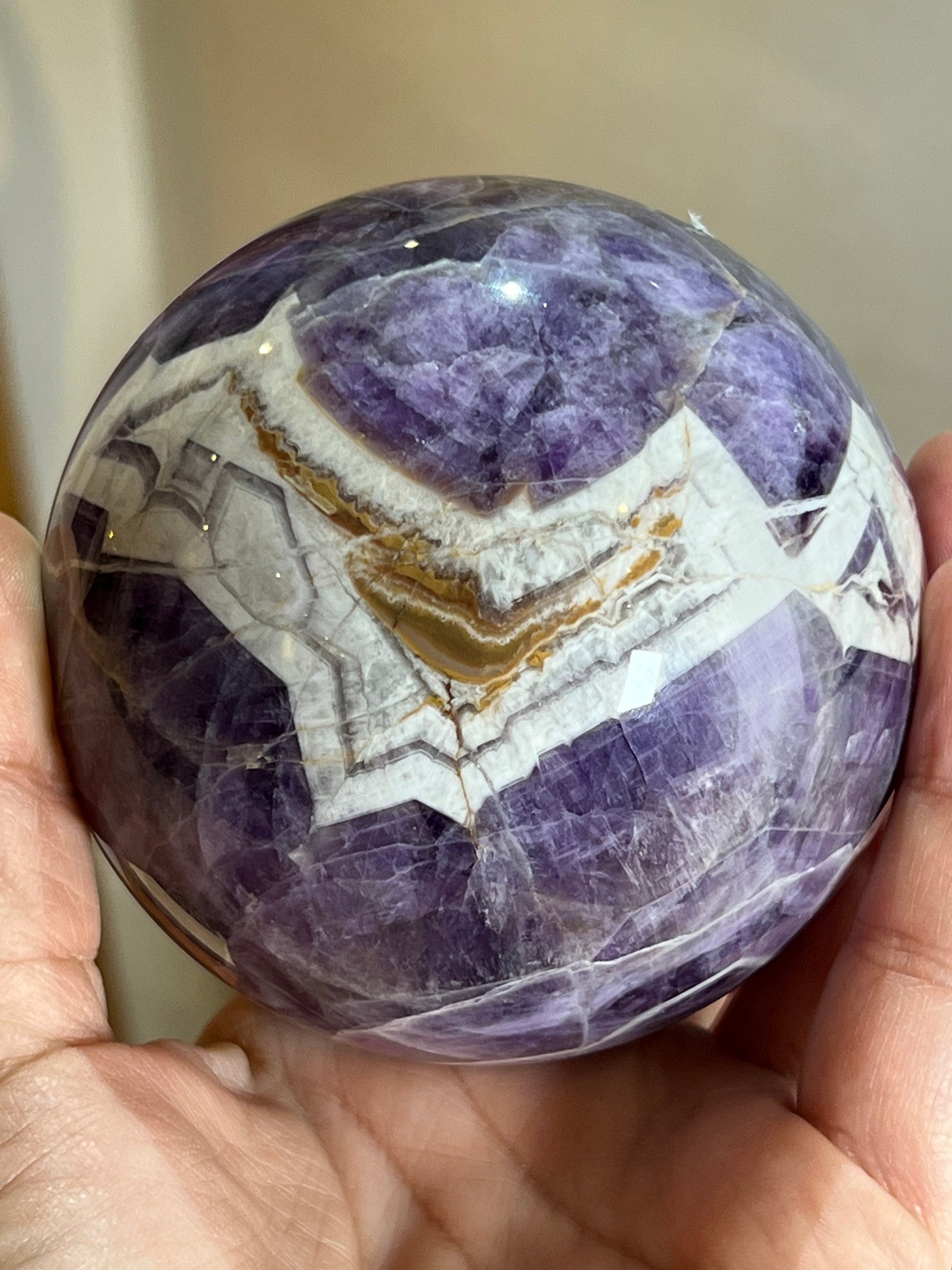 Chevron Amethyst Sphere- 87 mm