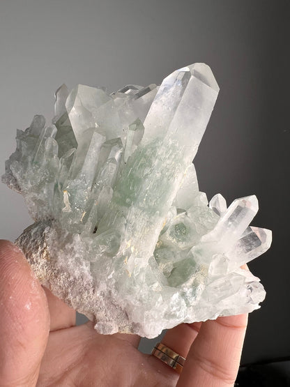 Feel Serenity! Quartz with Green Fuchsite Inclusions Crystal From Brazil