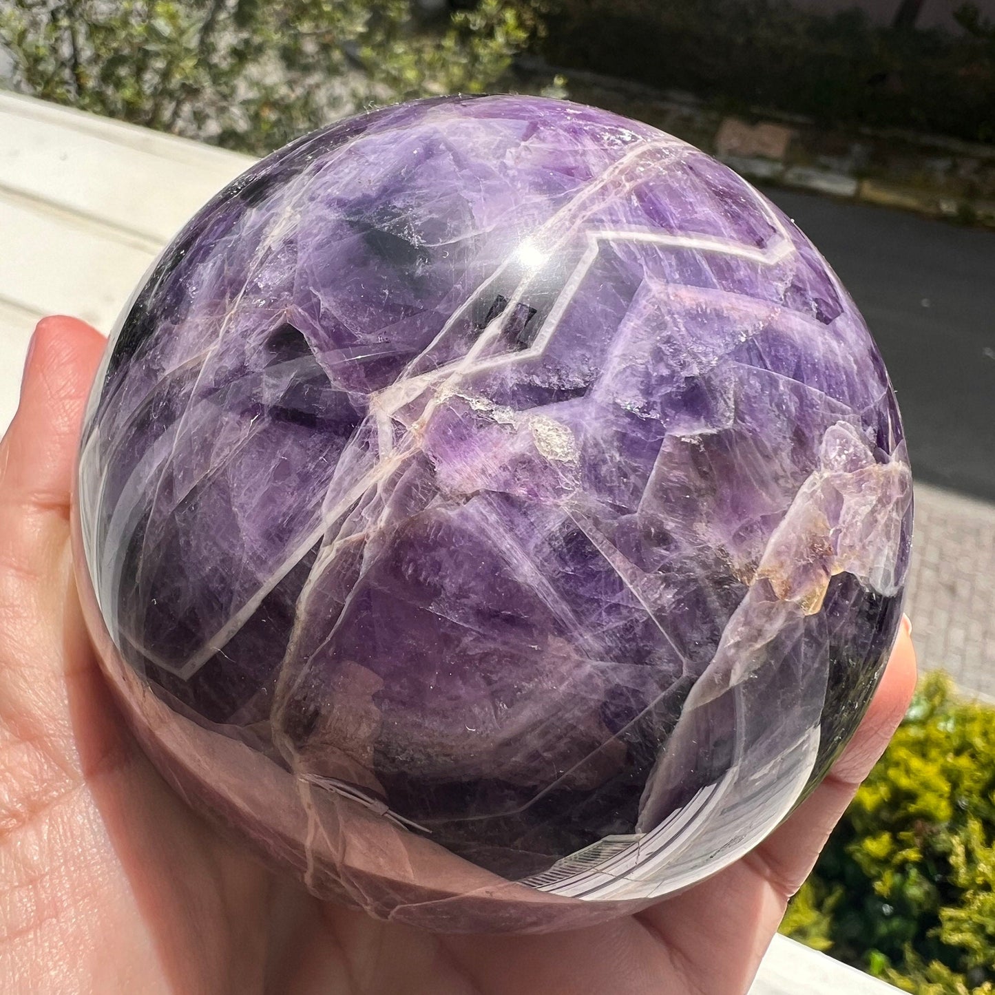 Chevron Amethyst Sphere- 87 mm