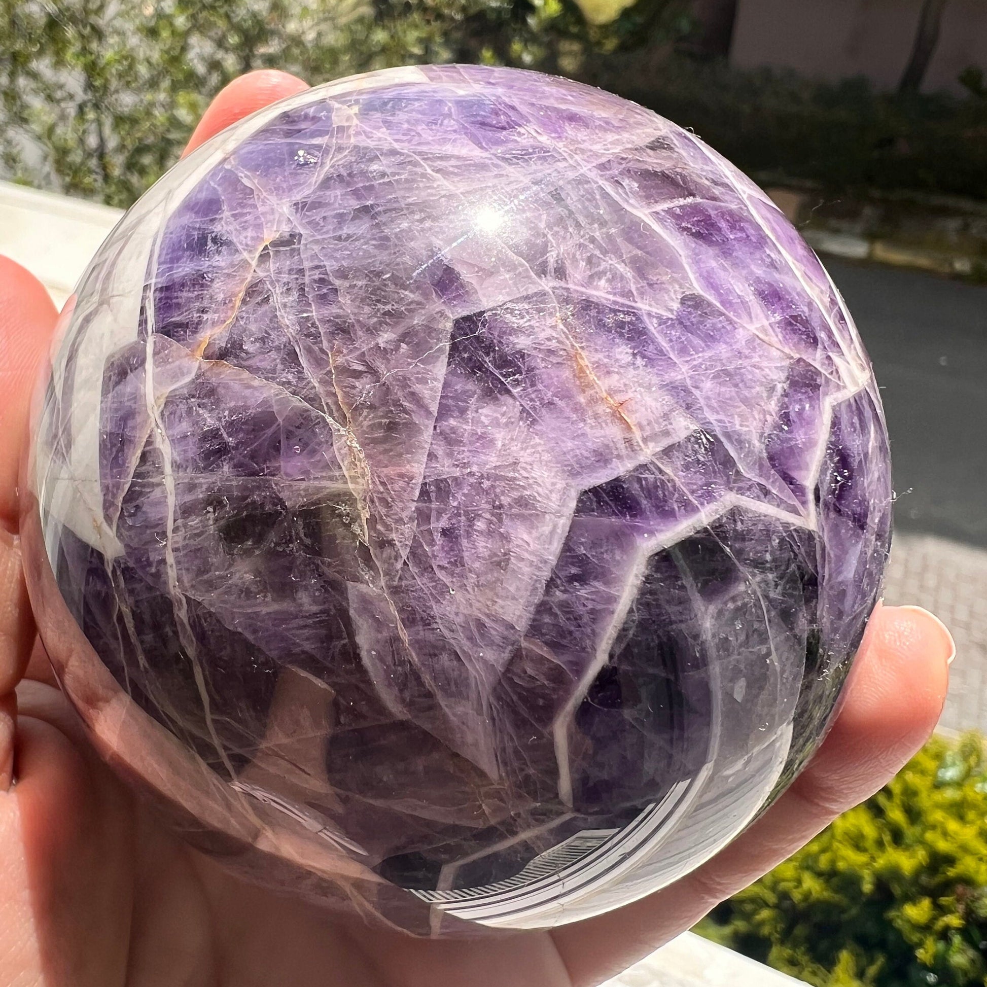 Chevron Amethyst Sphere- 87 mm