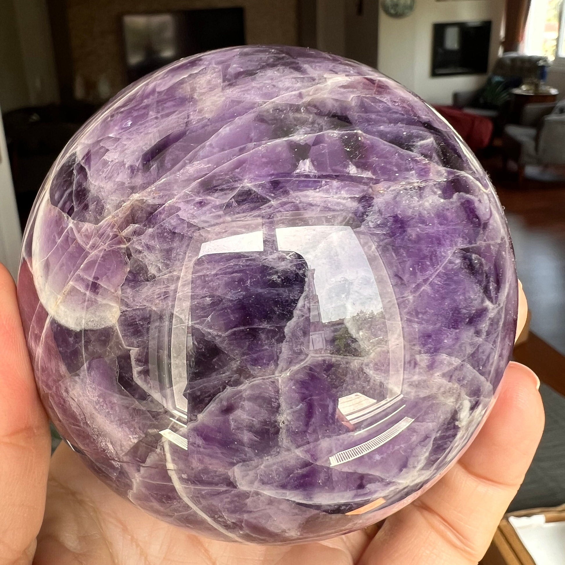 Chevron Amethyst Sphere- 87 mm