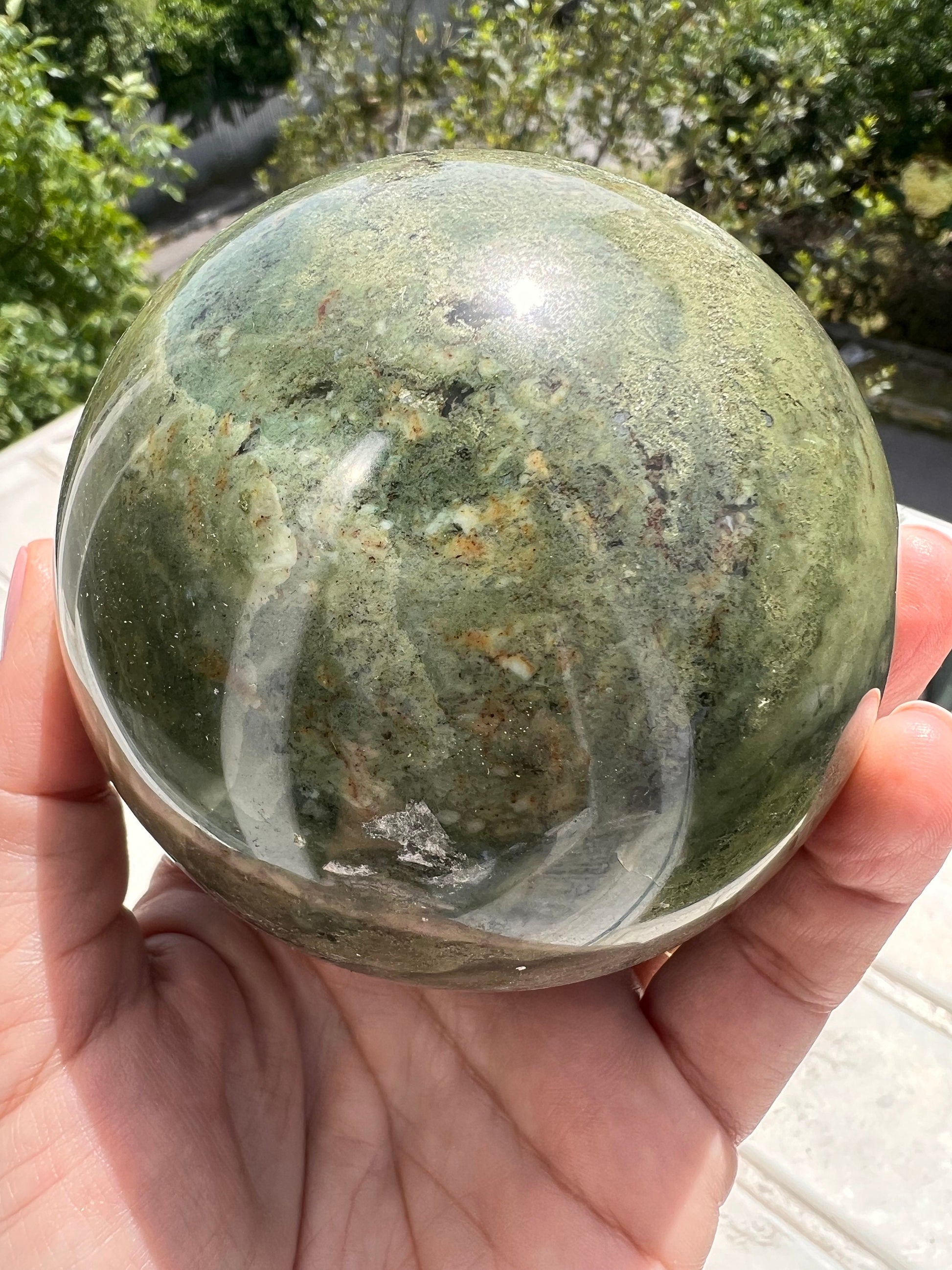 Green Nefrite Sphere-92 MM