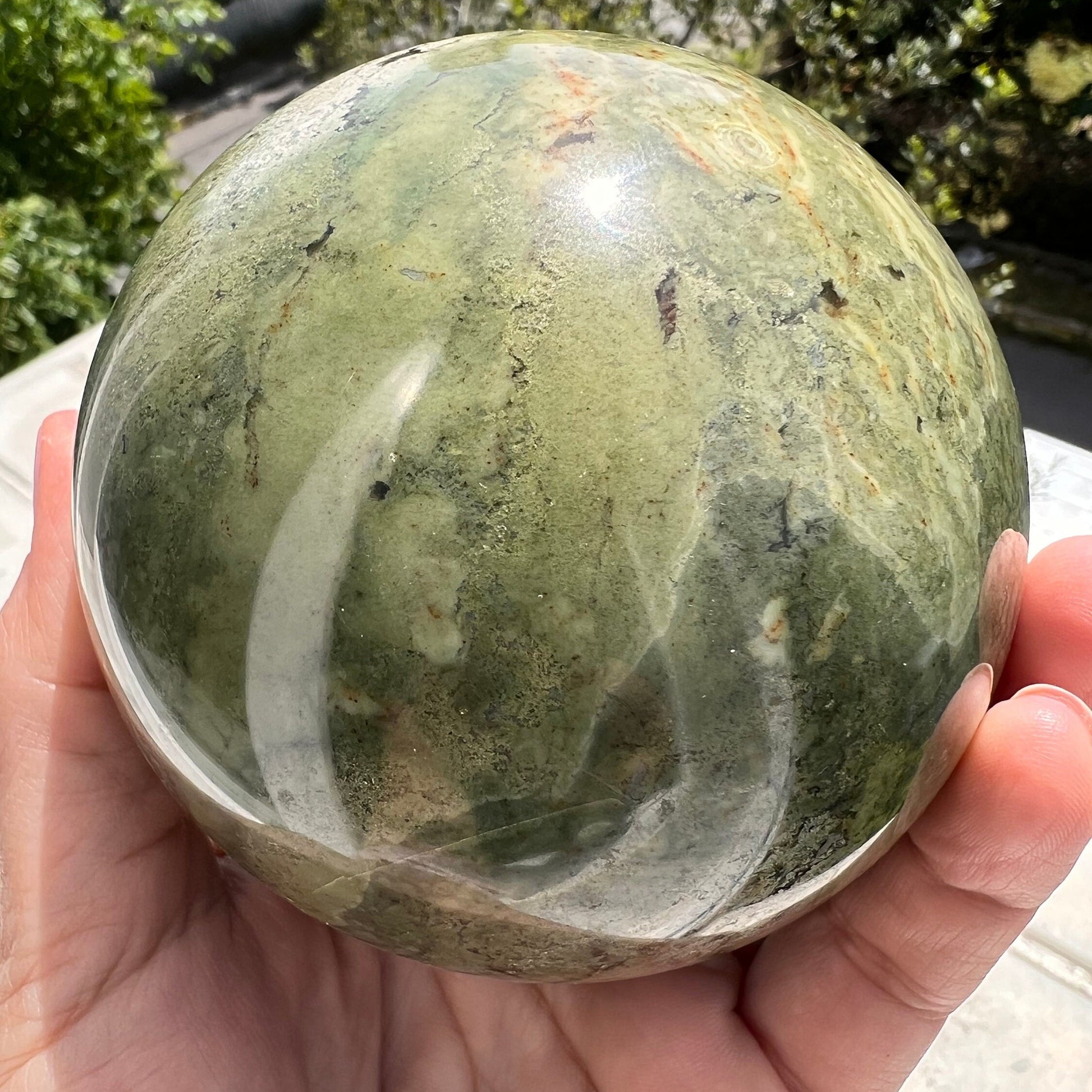 Green Nefrite Sphere-92 MM