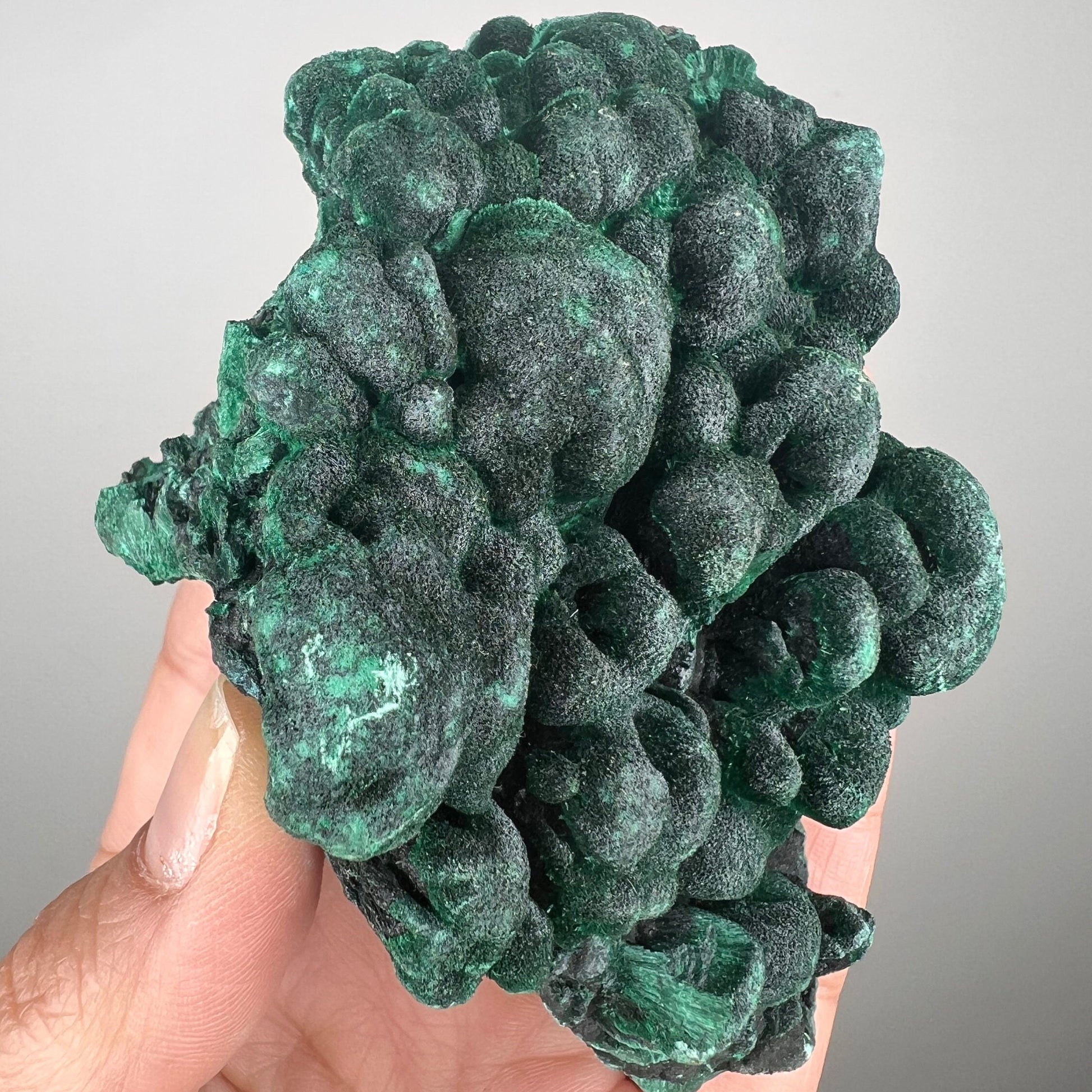 Amazing Velvety Green Color!Fibrous Malachite Mineral Specimen,Malachite Specimen