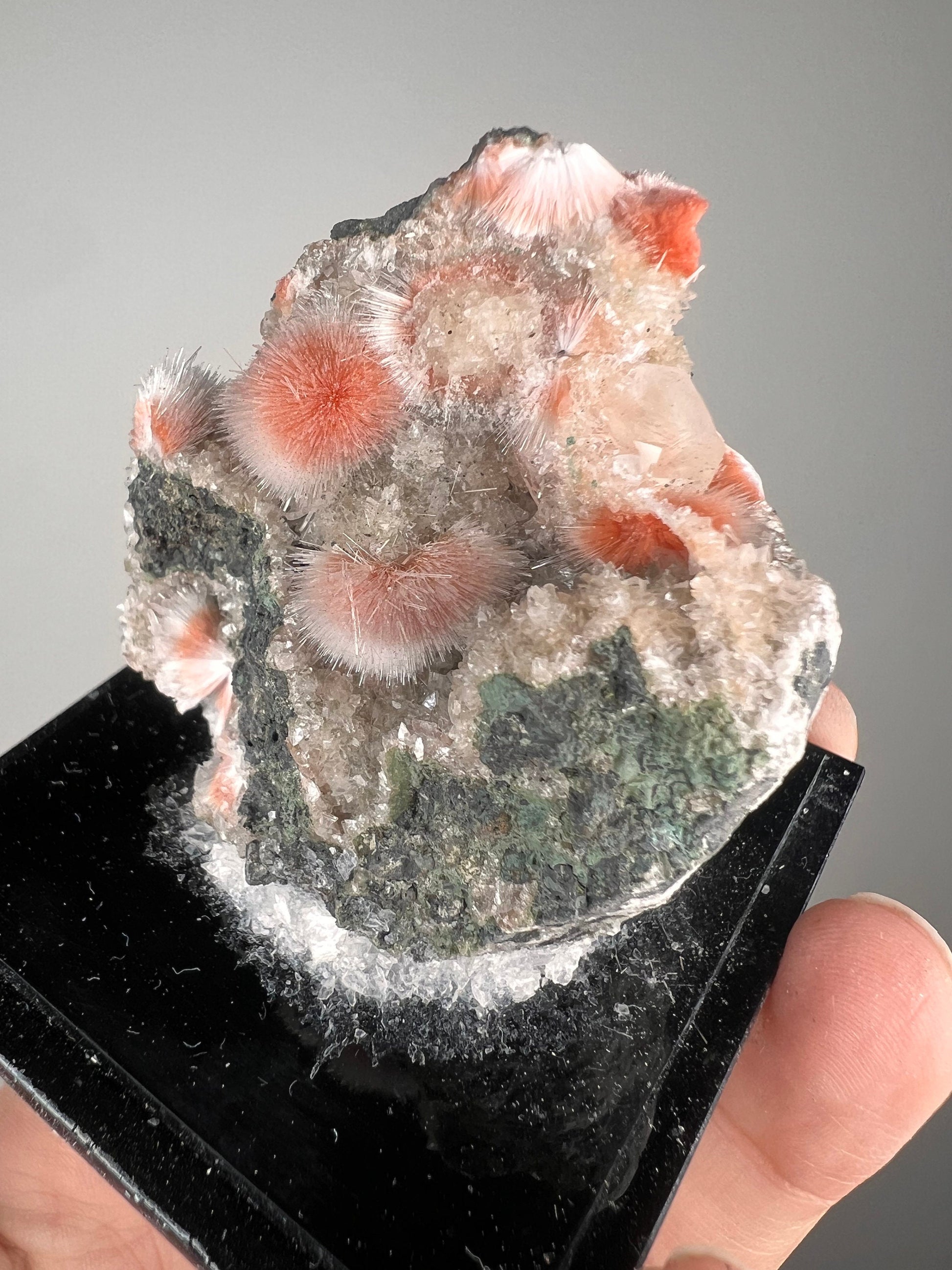 New! Amazing Piece for collection, Orange Thomsonite with Mesolite Specimen from India