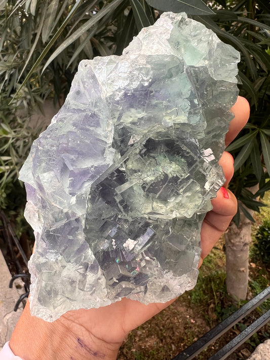 Perfect Piece! Gemmy Purple-Green Fluorite with Rainbow Inclusions