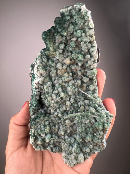 Stunning Piece!Malachite on Druzy Chalcedony Stallactite Specimen from Kalume,Congo