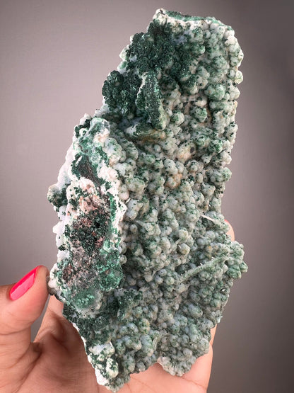 Stunning Piece!Malachite on Druzy Chalcedony Stallactite Specimen from Kalume,Congo