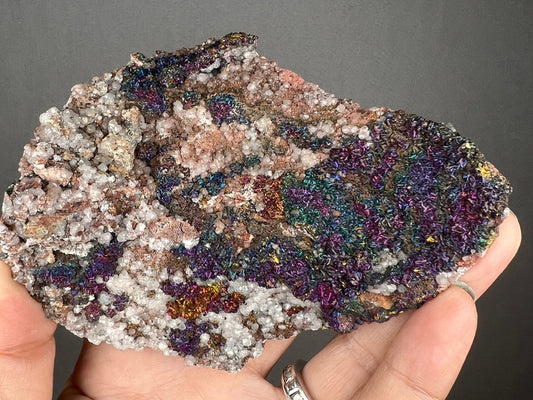 Amazing Rainbow Bornite with Calcite Specimen