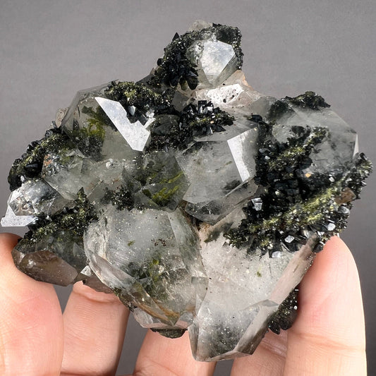 Beautiful Piece!Green Epidote with Quartz Specimen