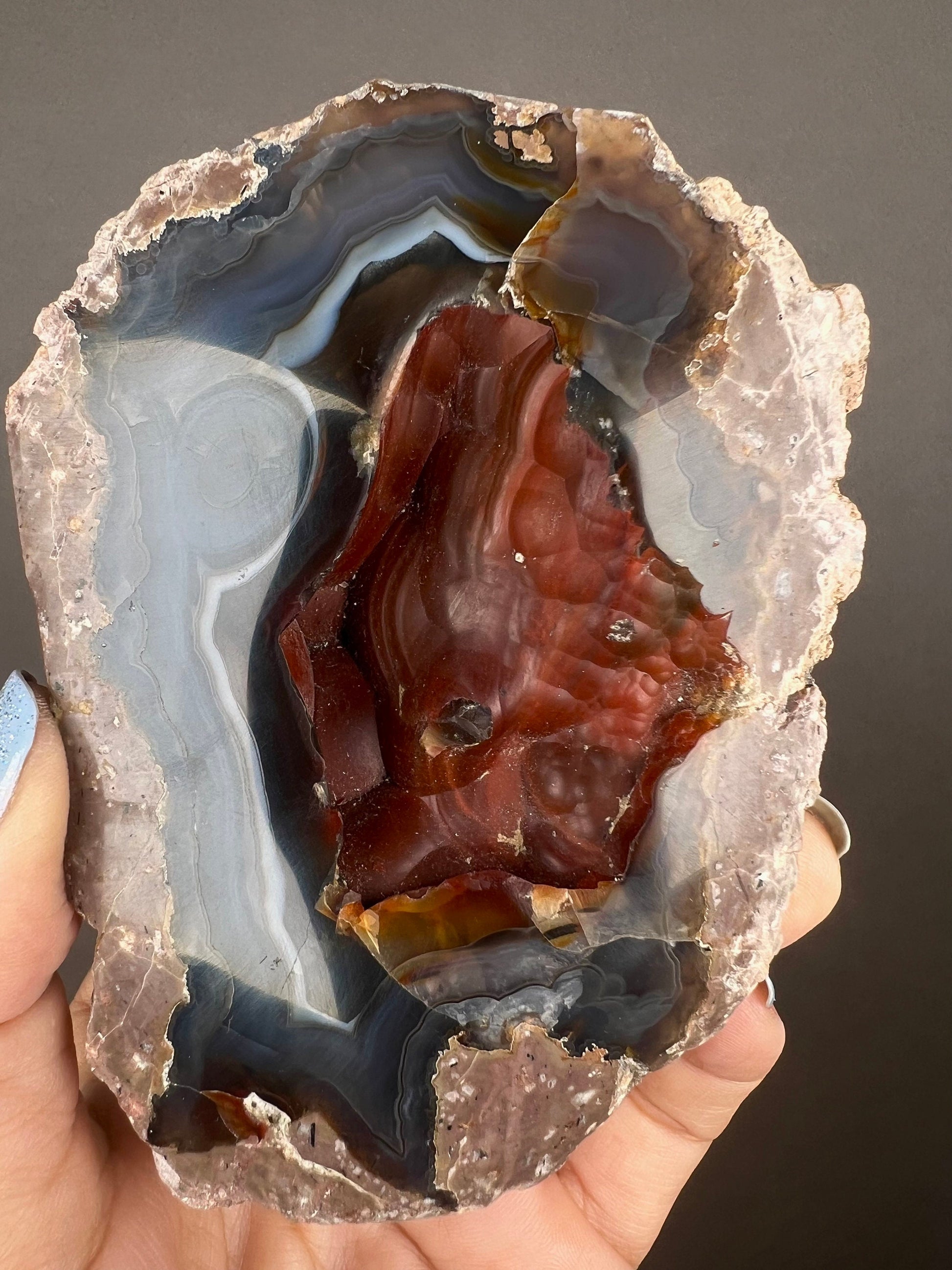 Self Standing Piece! Red Fox Crater Agate, Red Fox Agate