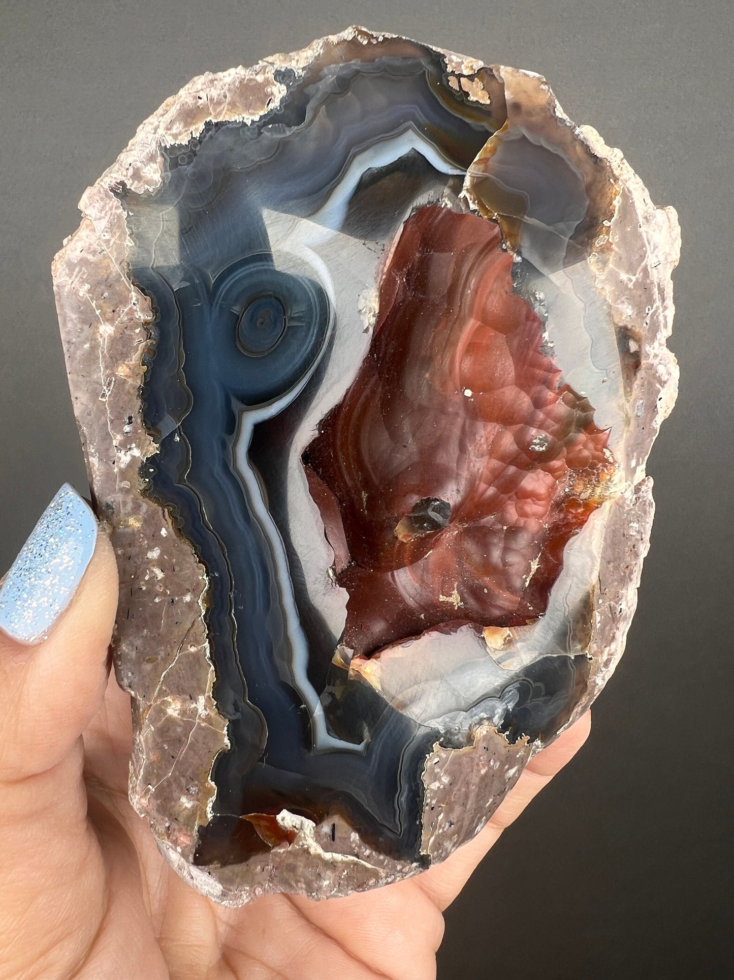 Self Standing Piece! Red Fox Crater Agate, Red Fox Agate