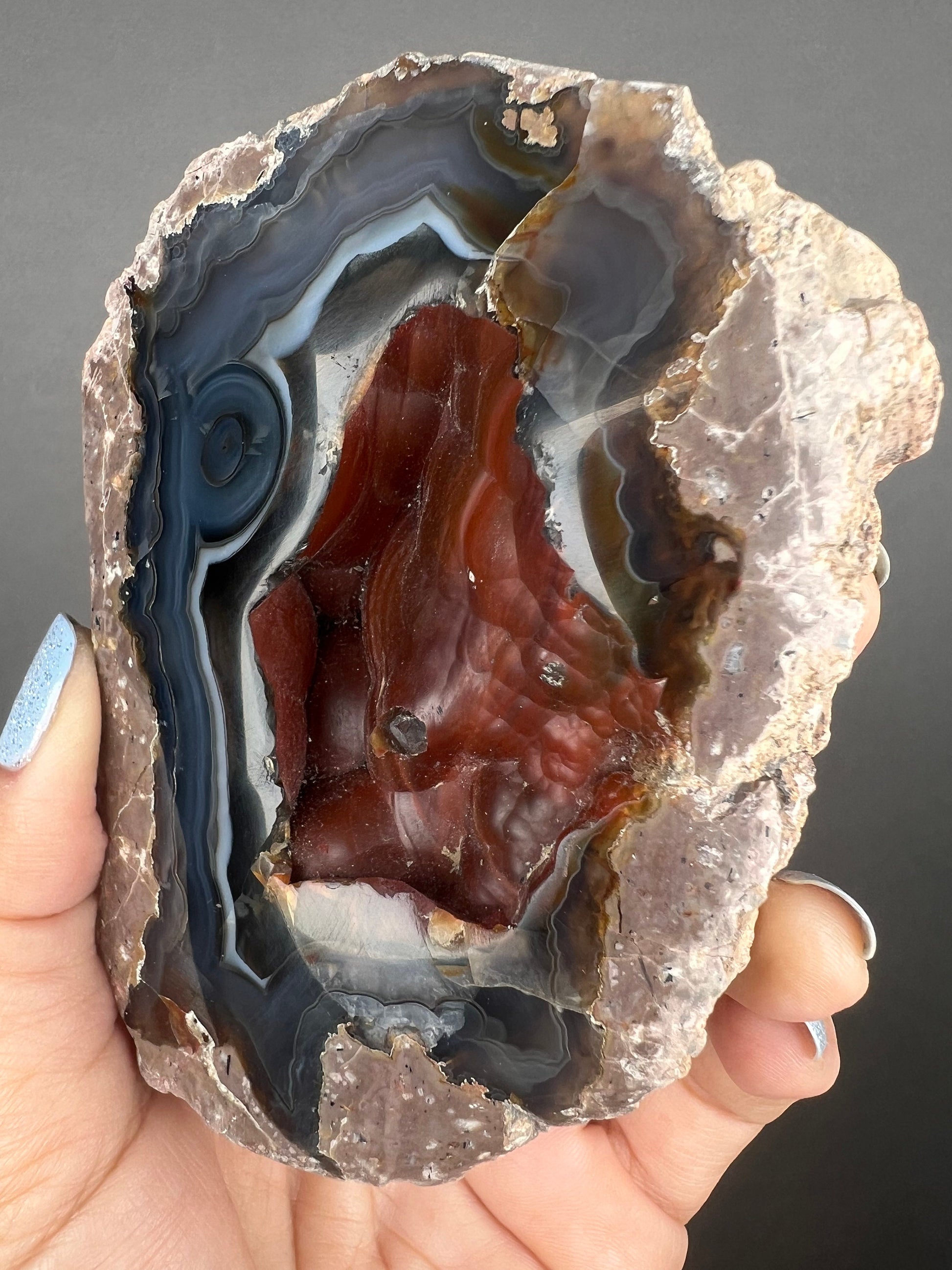 Self Standing Piece! Red Fox Crater Agate, Red Fox Agate