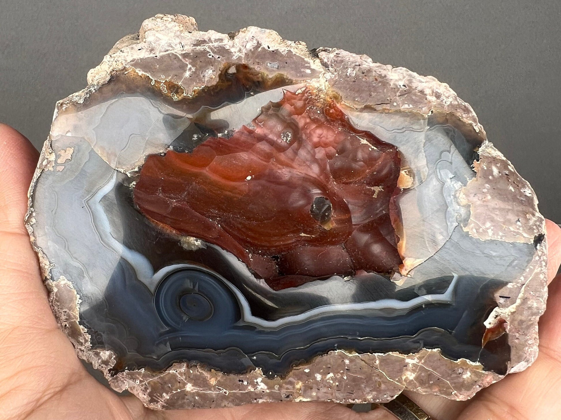 Self Standing Piece! Red Fox Crater Agate, Red Fox Agate