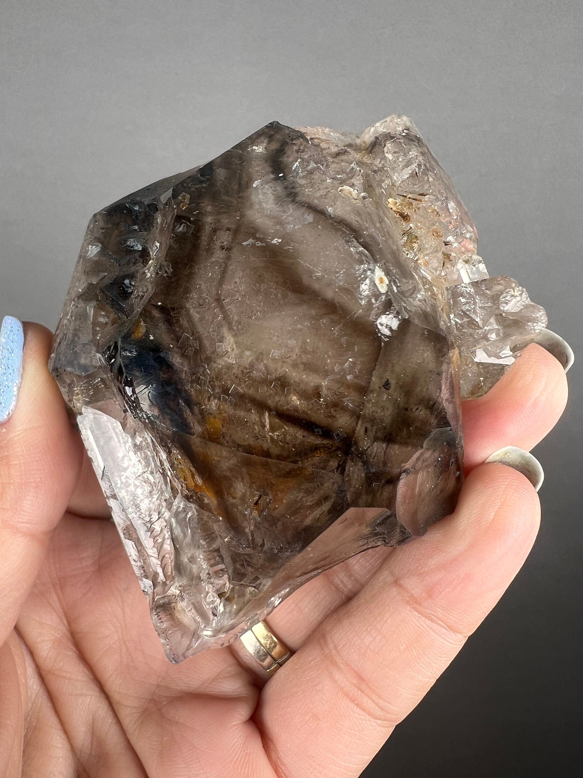 Wowww!Elestial Smoky Quartz Crystal Cluster