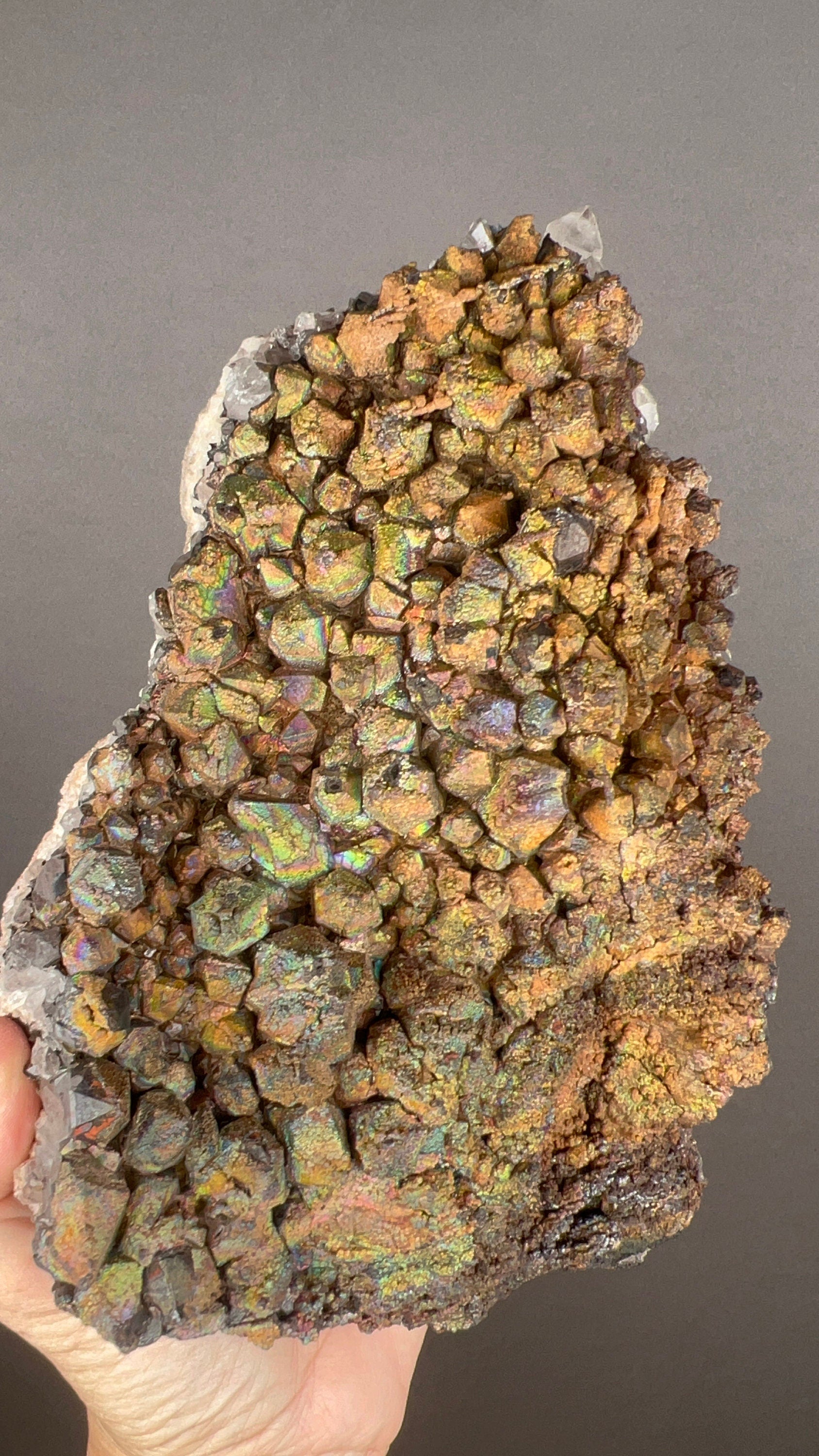 Amazing Piece! Iridescent Colorful Goethite with Quartz Specimen, Big Size Goethite with Quartz Specimen