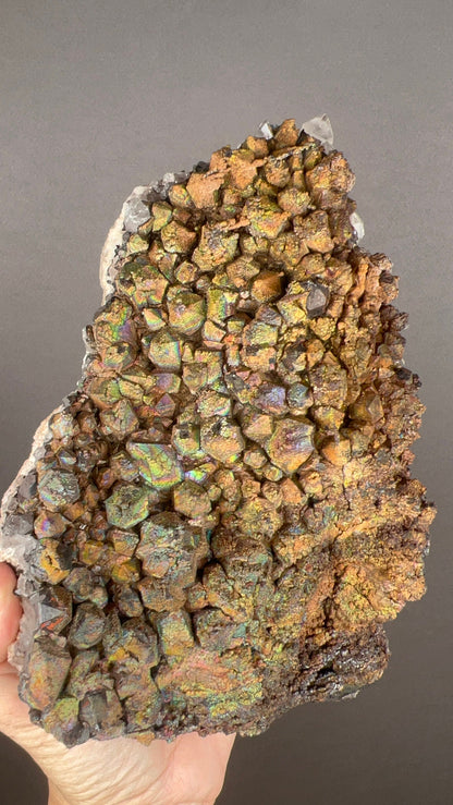 Amazing Piece! Iridescent Colorful Goethite with Quartz Specimen, Big Size Goethite with Quartz Specimen