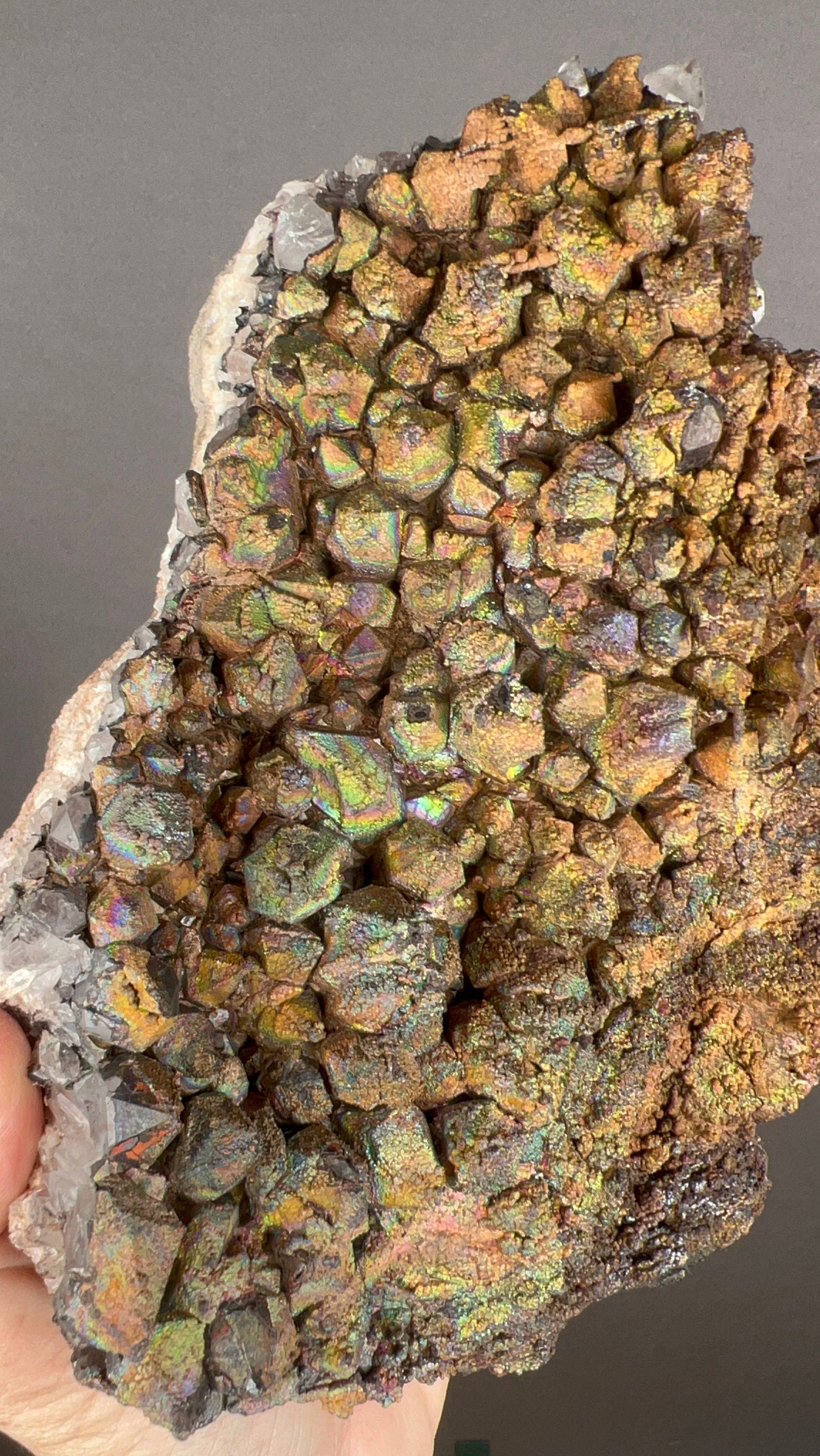 Amazing Piece! Iridescent Colorful Goethite with Quartz Specimen, Big Size Goethite with Quartz Specimen