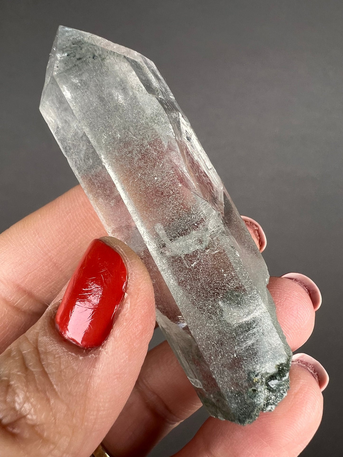 Amazing Clarity! Himalayan Clear Quartz with Green Chlorite from Indian Himalayas