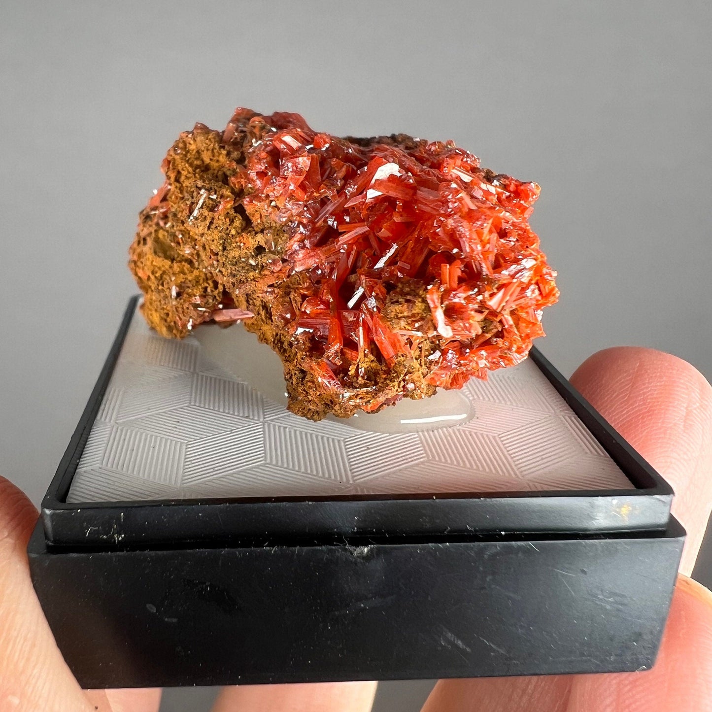 Fire Orange Crocoite Crystal Specimen