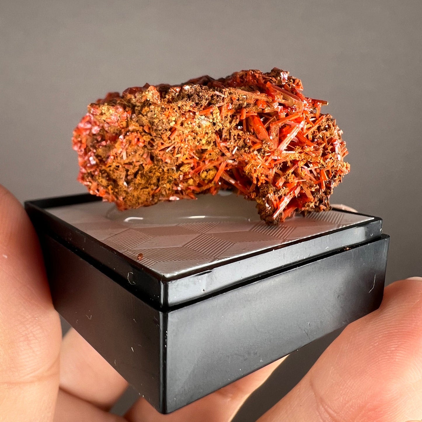 Fire Orange Crocoite Crystal Specimen