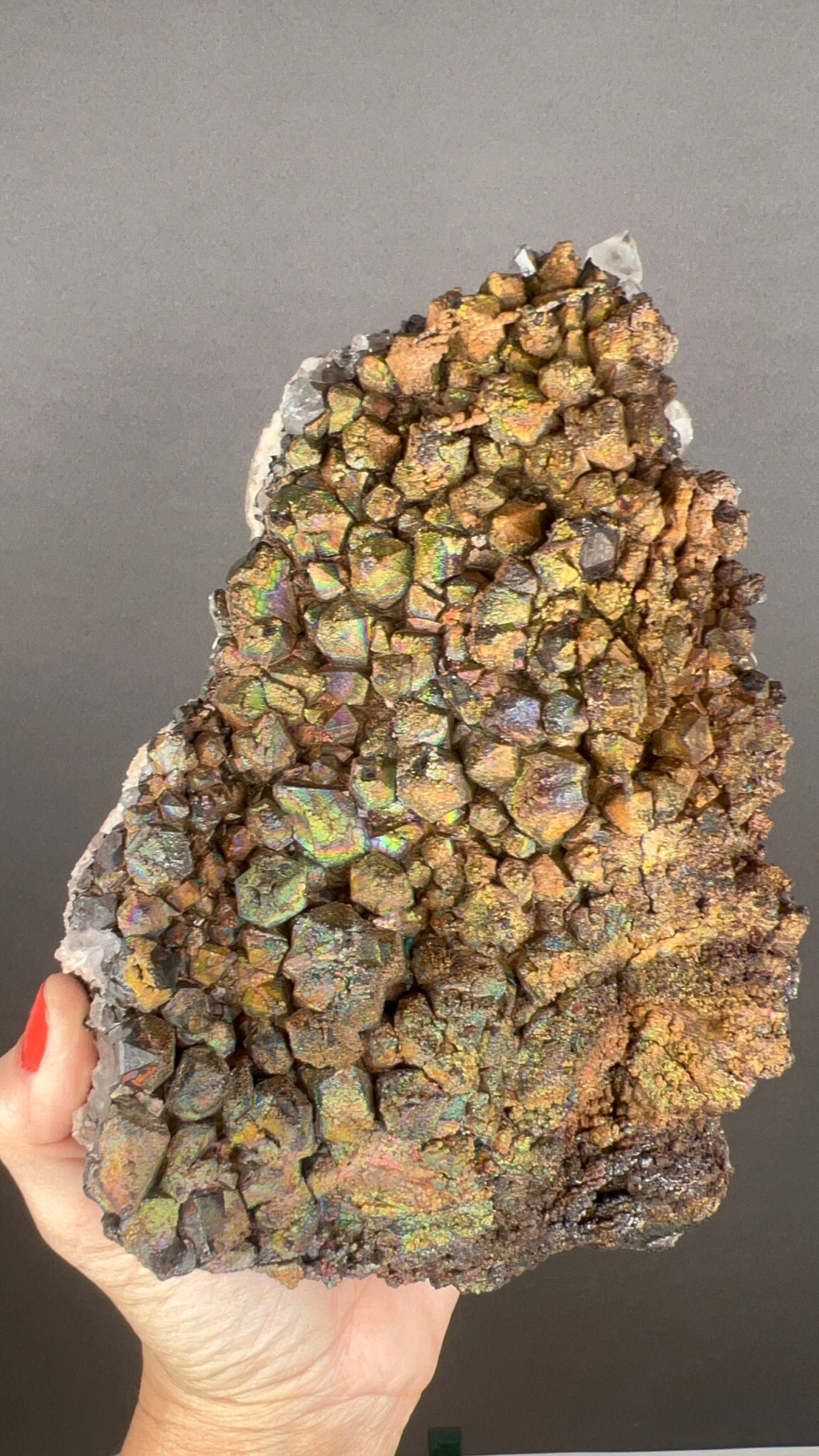 Amazing Piece! Iridescent Colorful Goethite with Quartz Specimen, Big Size Goethite with Quartz Specimen