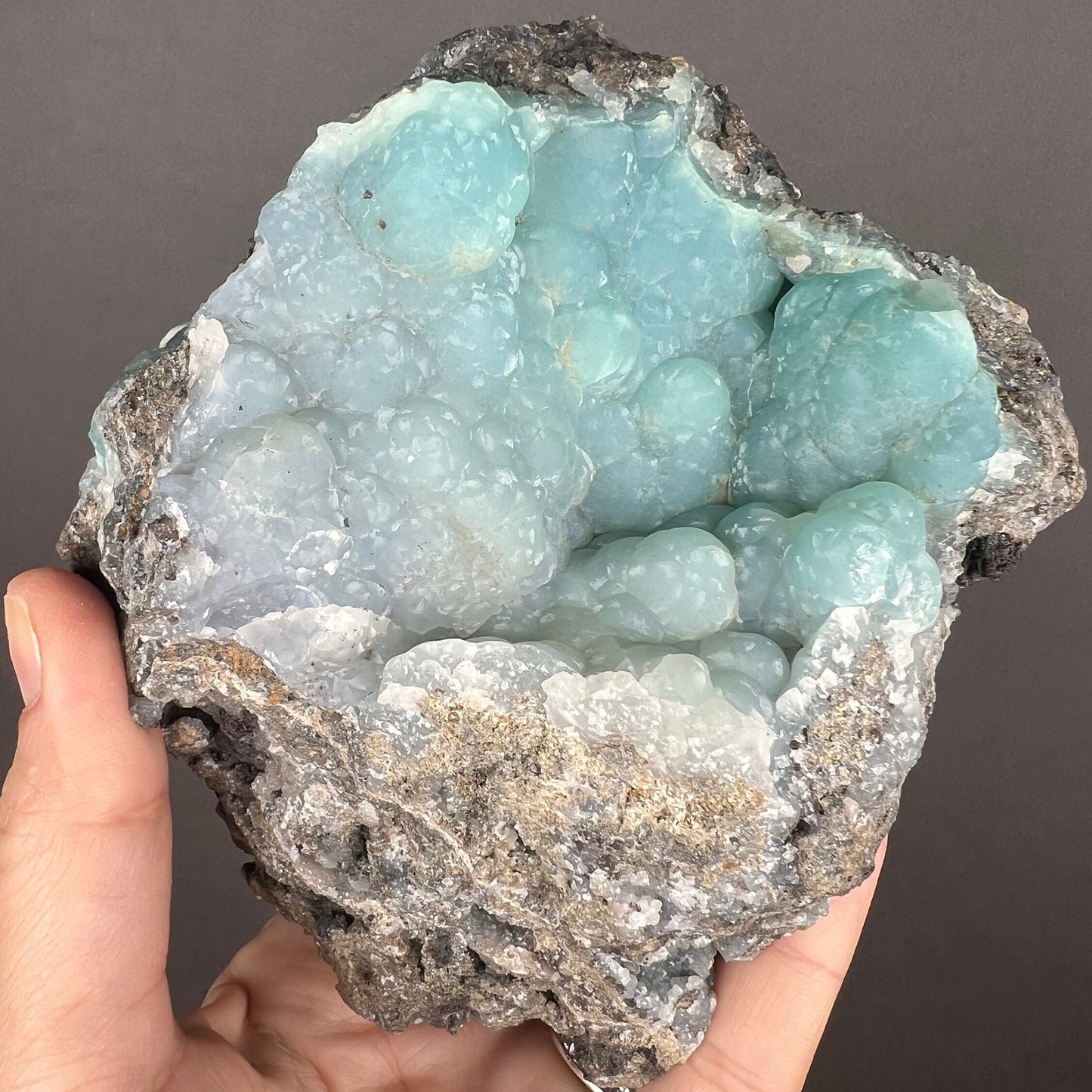 New Find and Rare!Pretty Blueish-Green Color Smithsonite Mineral Crystals Specimen