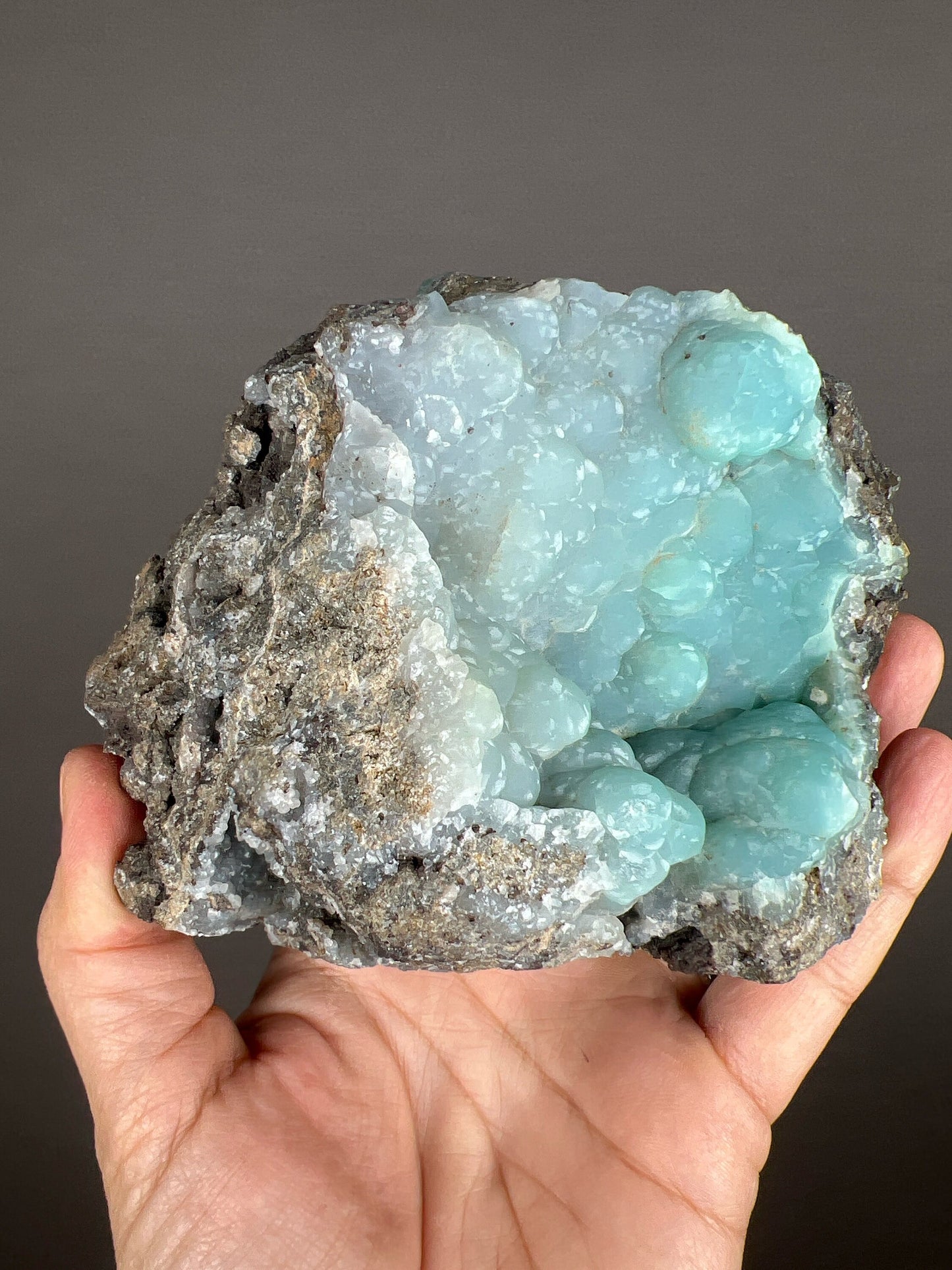 New Find and Rare!Pretty Blueish-Green Color Smithsonite Mineral Crystals Specimen