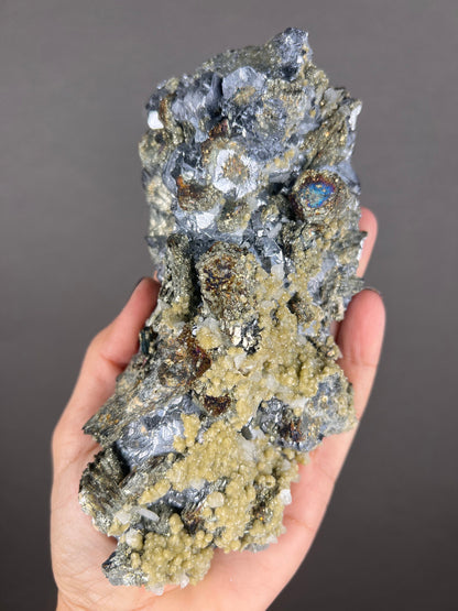 Amazing Piece! Glittery Pyrrhotite with Pyrite and Galena Specimen